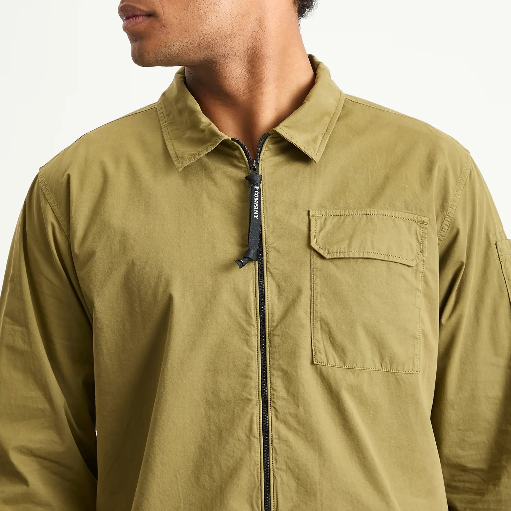 C.P. Company Men's Organic Gabardine Zip Overshirt Capers