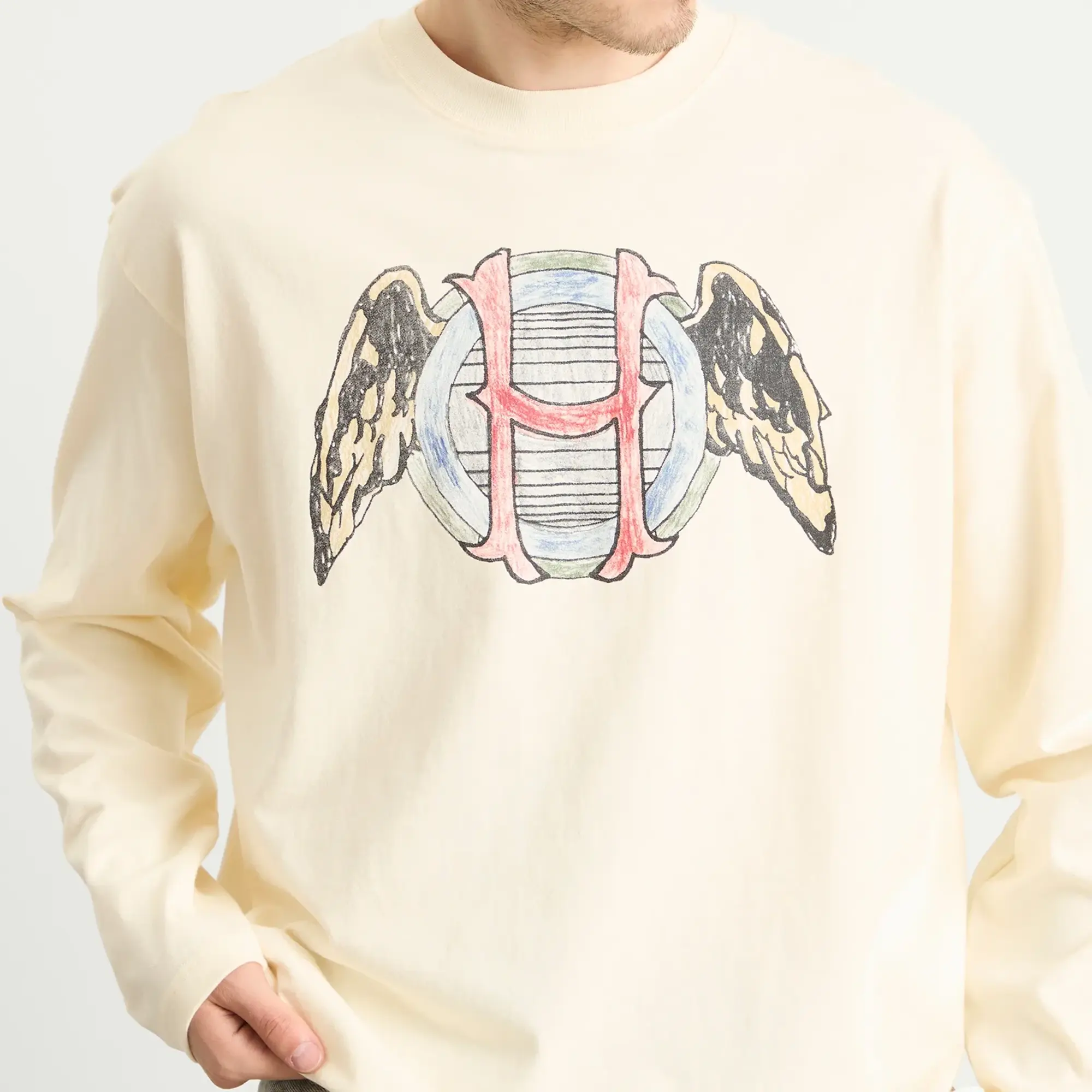 Honor the Gift Men's Honor Wings Long Sleeve T-Shirt Bone