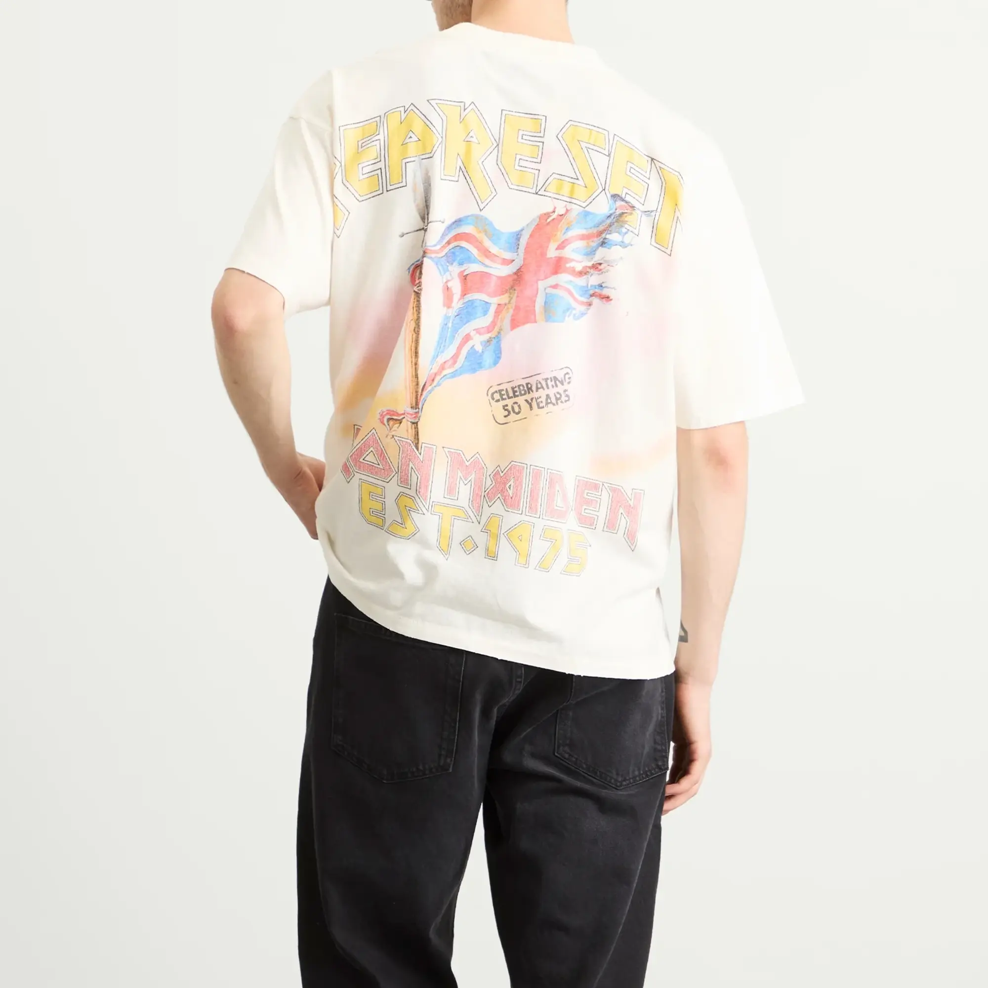 Represent Men's Iron Maiden Steed T-Shirt Flat White