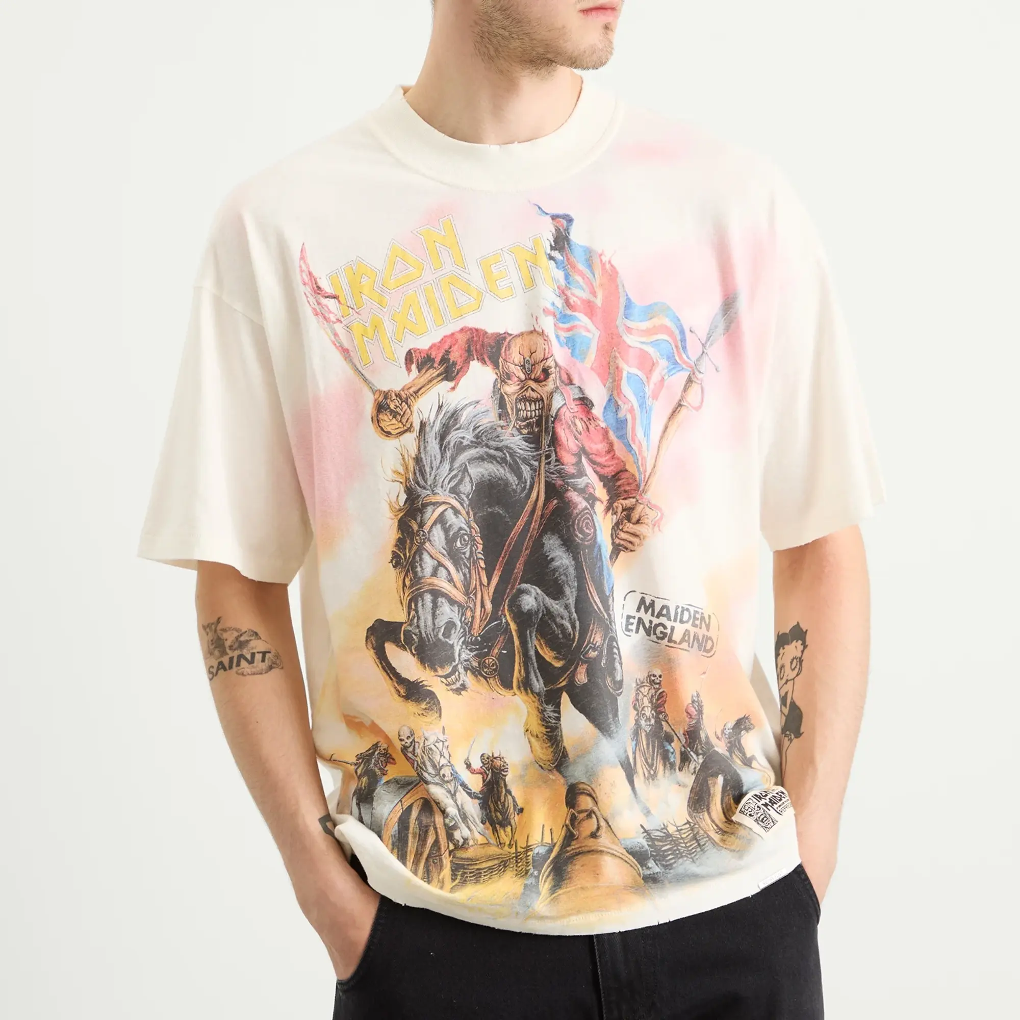 Represent Men's Iron Maiden Steed T-Shirt Flat White
