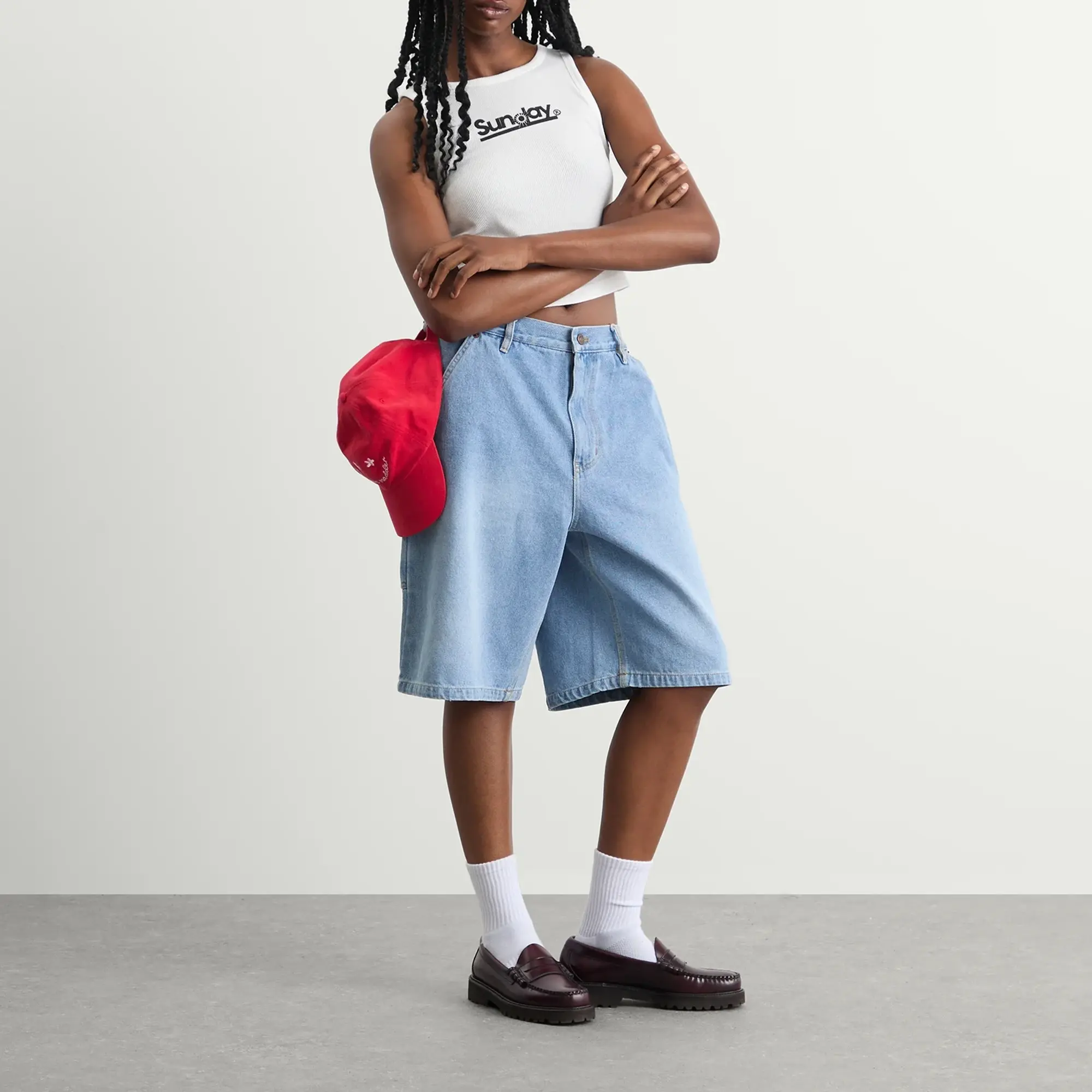 SUNDAYFRUITMARKET Women's Sunday Denim Shorts Blue