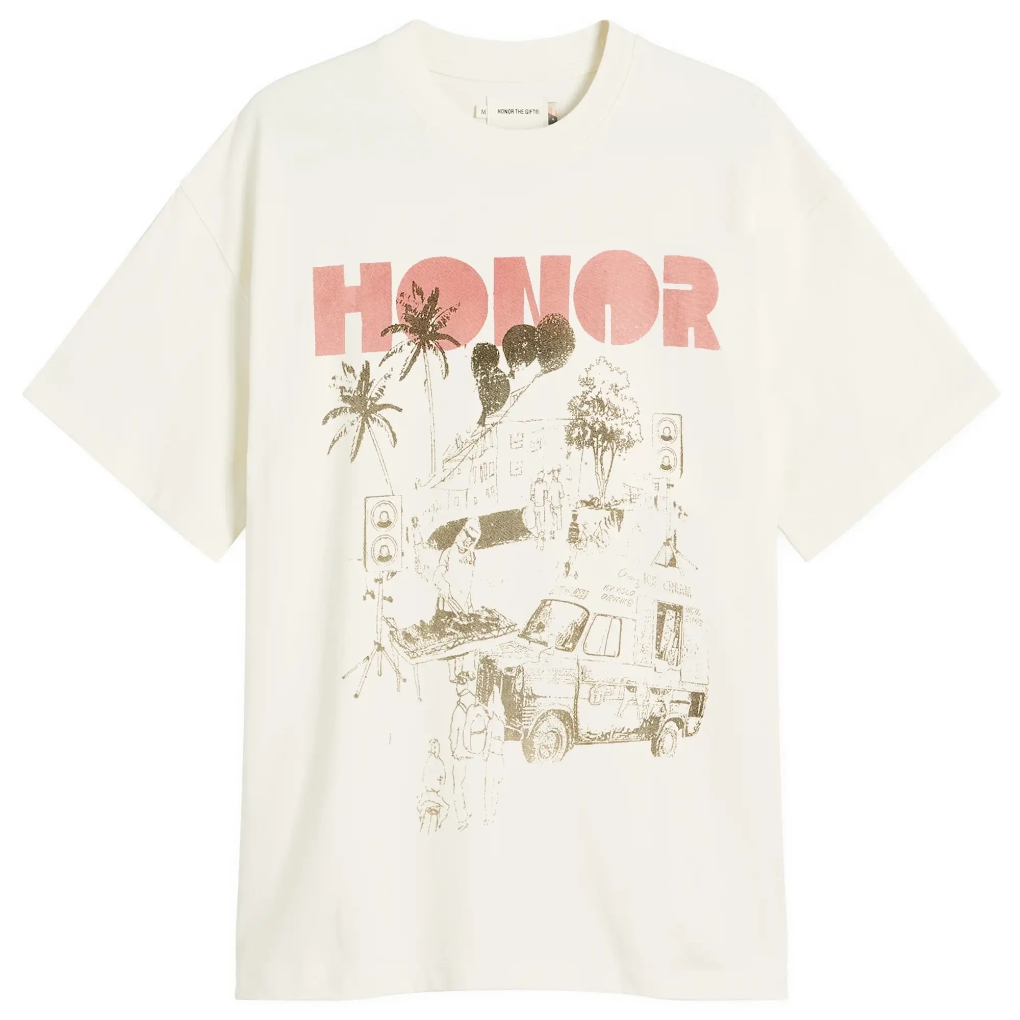 Honor the Gift Men's Block Party T-Shirt Bone