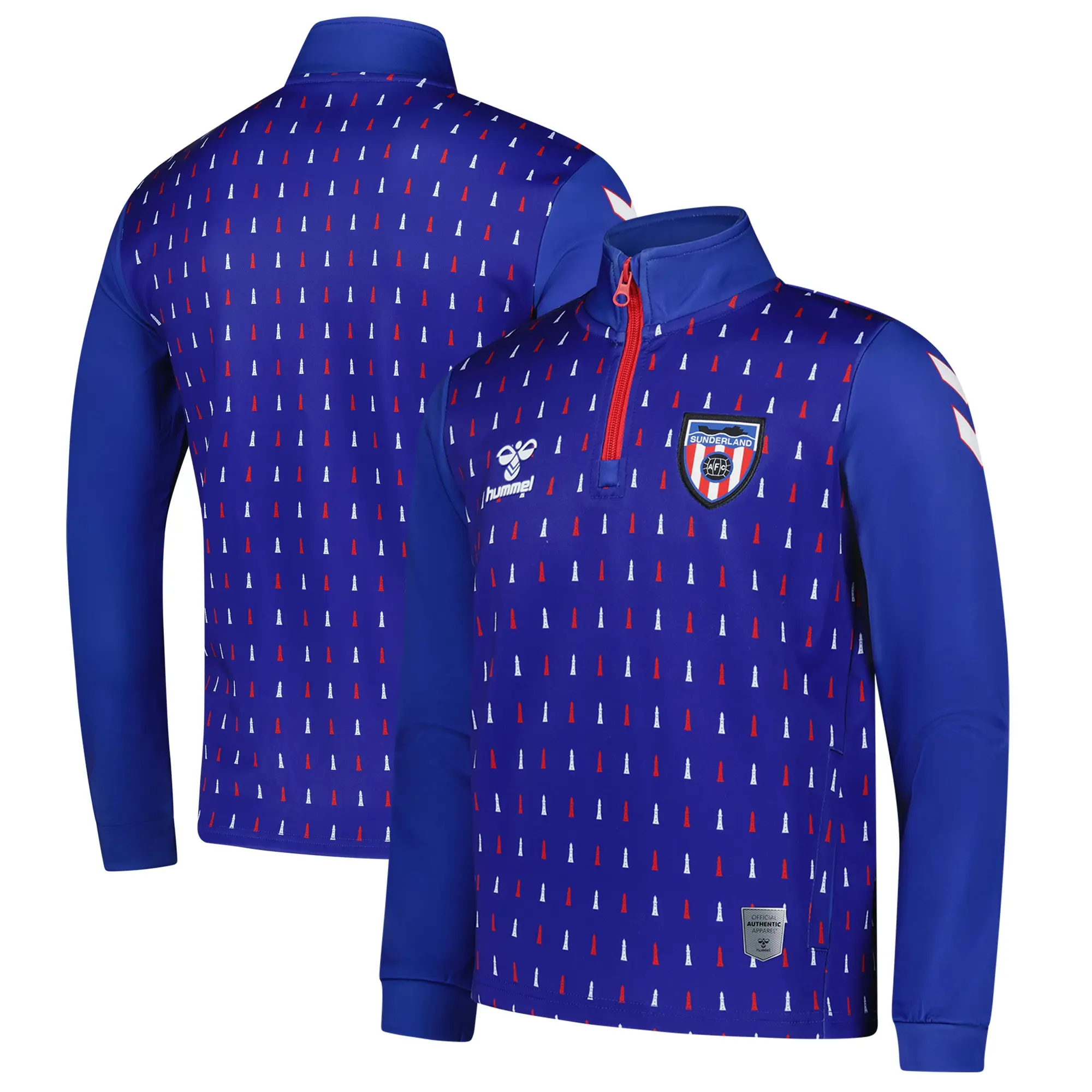 Sunderland Hummel Away Pre-Match Half Zip - Blue