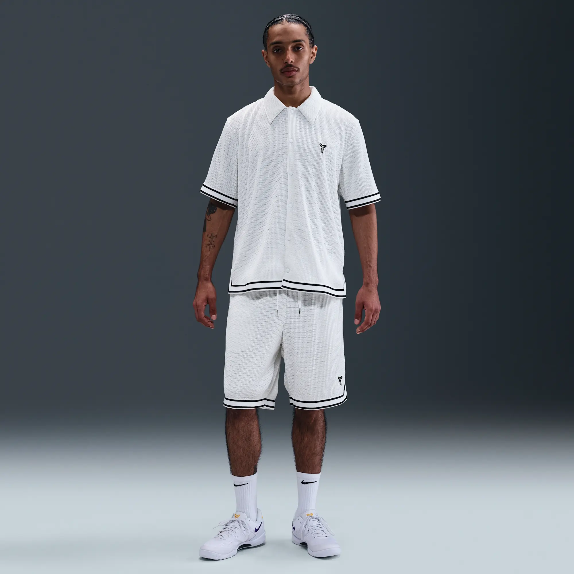 Nike Kobe Men's Pleated Basketball Shorts - White - Polyester