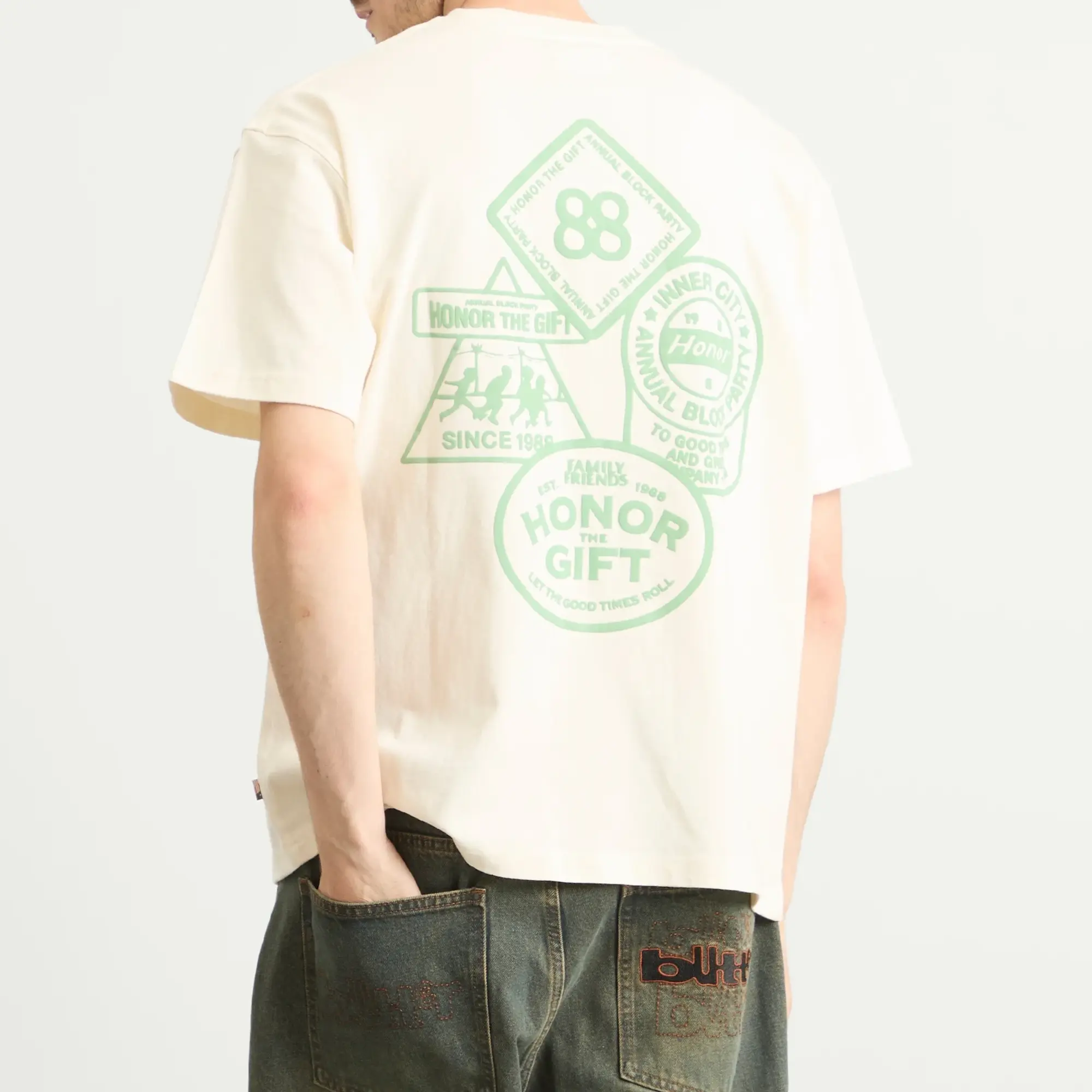 Honor the Gift Men's 88 Block T-Shirt Bone