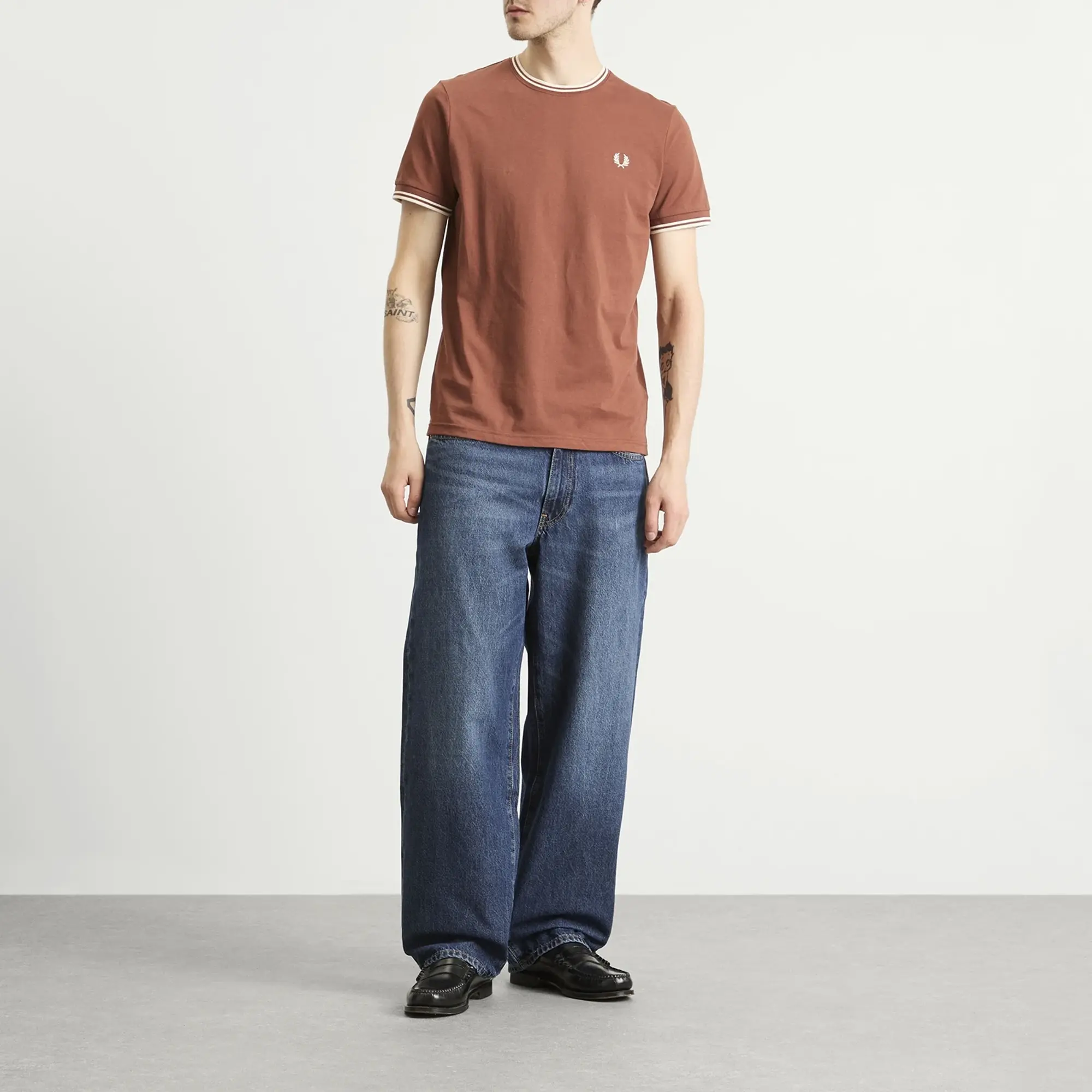 Fred Perry Men's Twin Tipped T-Shirt Whiskybrown/Ecru