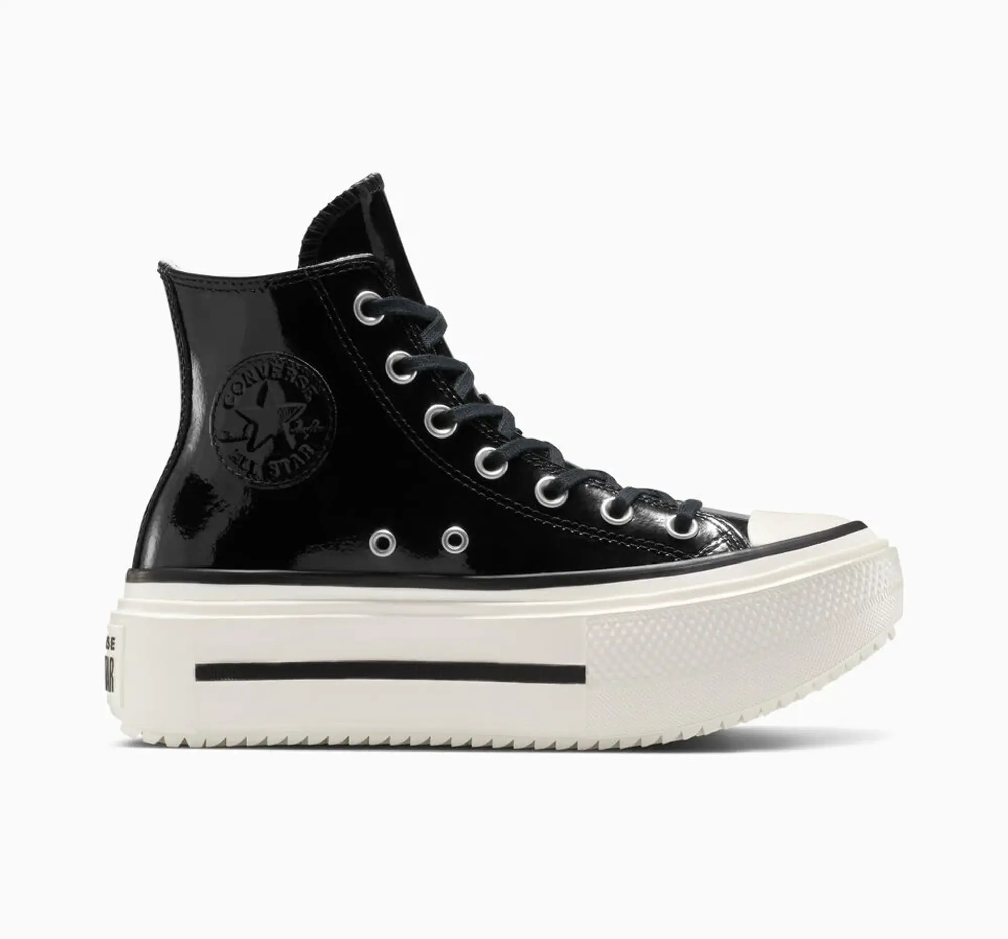 Converse Chuck Taylor All Star Lift Double Stack Platform Patent Leather - Black, White