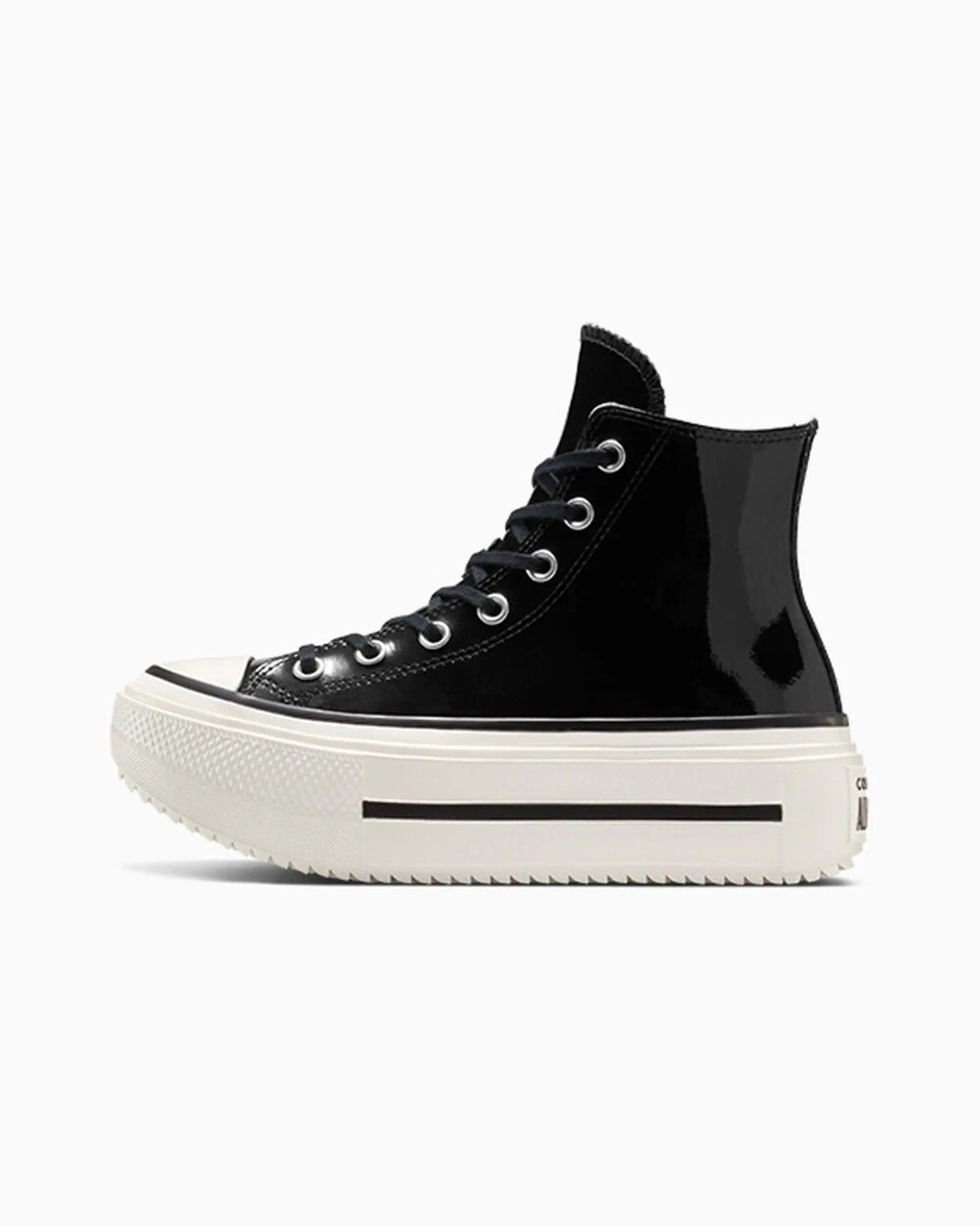 Converse Chuck Taylor All Star Lift Double Stack Platform Patent Leather - Black, White