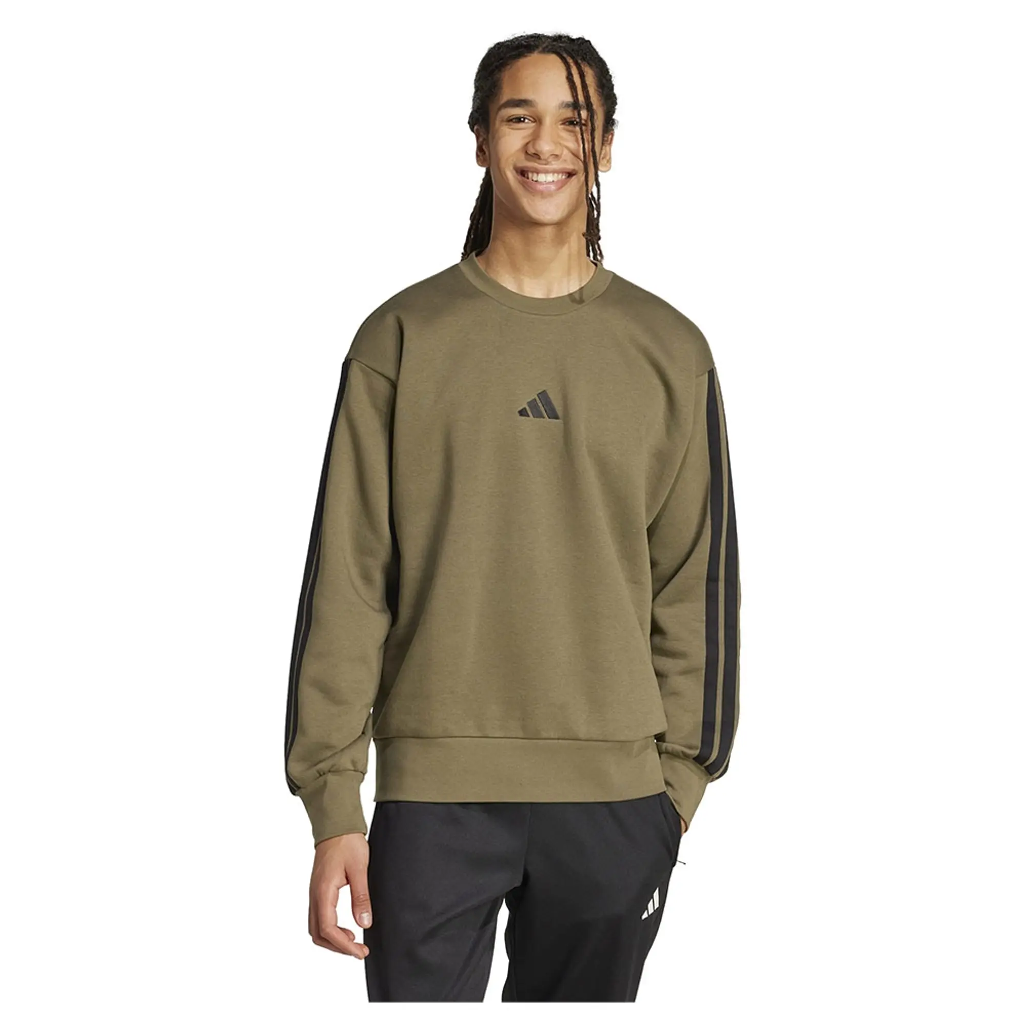 Adidas Essentials 3 Stripes Fleece Sweatshirt
