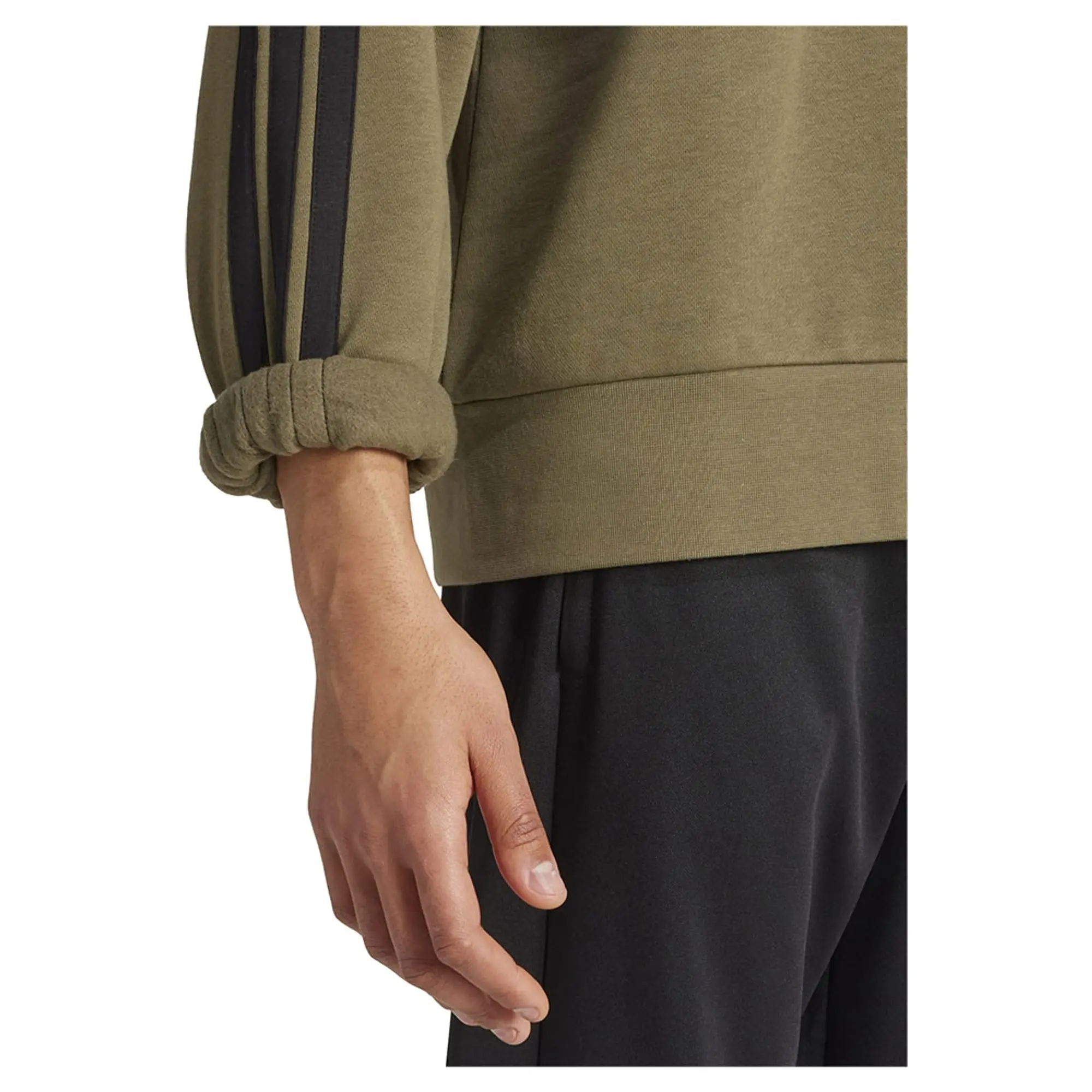 Adidas Essentials 3 Stripes Fleece Sweatshirt