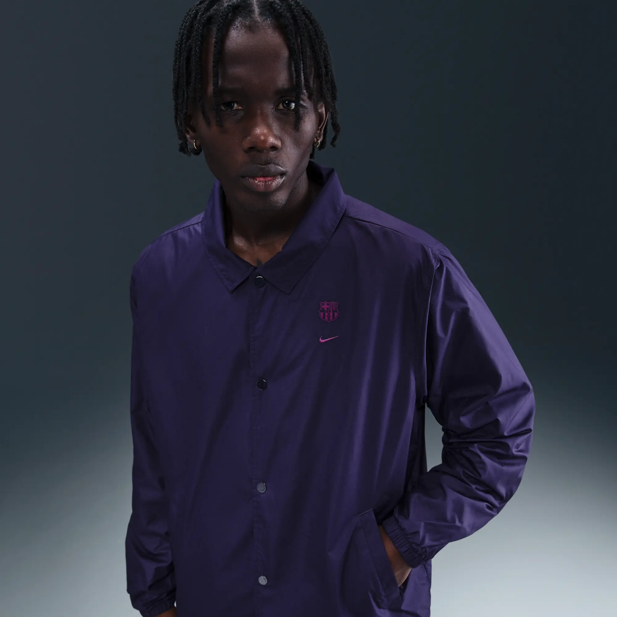 F.C. Barcelona Club Men's Nike Football Coaches' Jacket - Imperial Purple