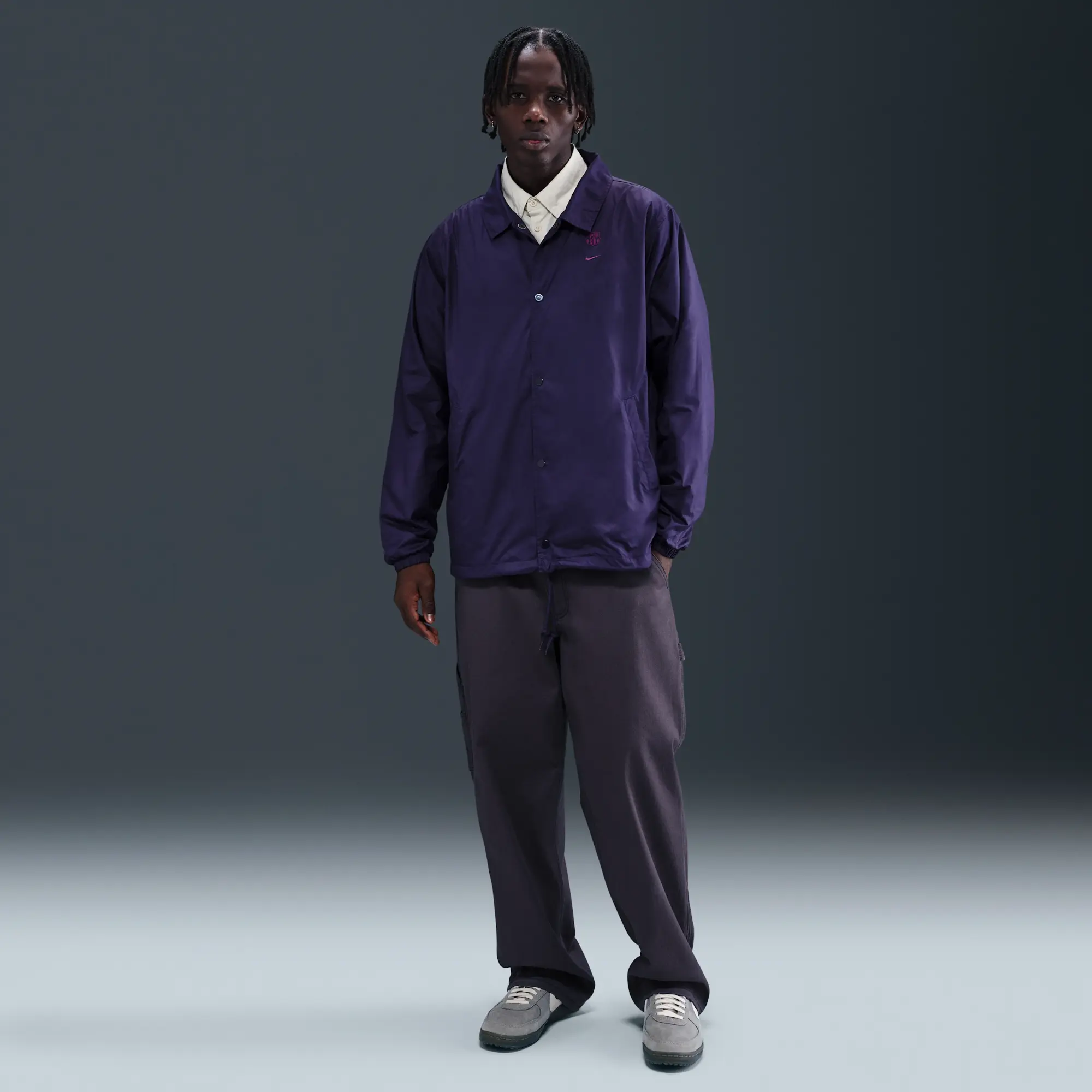 F.C. Barcelona Club Men's Nike Football Coaches' Jacket - Imperial Purple