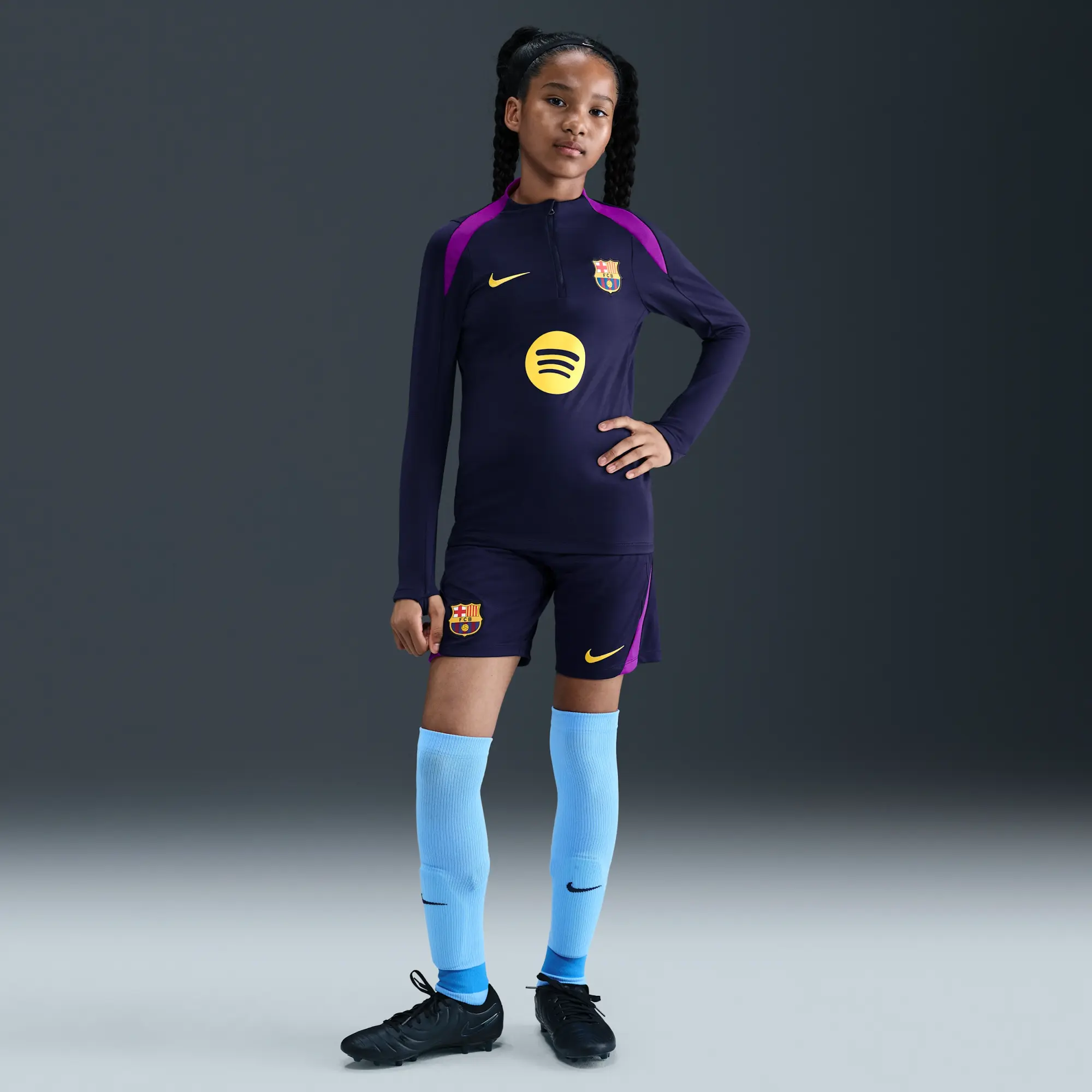 F.C. Barcelona Strike Older Kids' Nike Dri-FIT Football Drill Top - Imperial Purple - Sustainable Materials