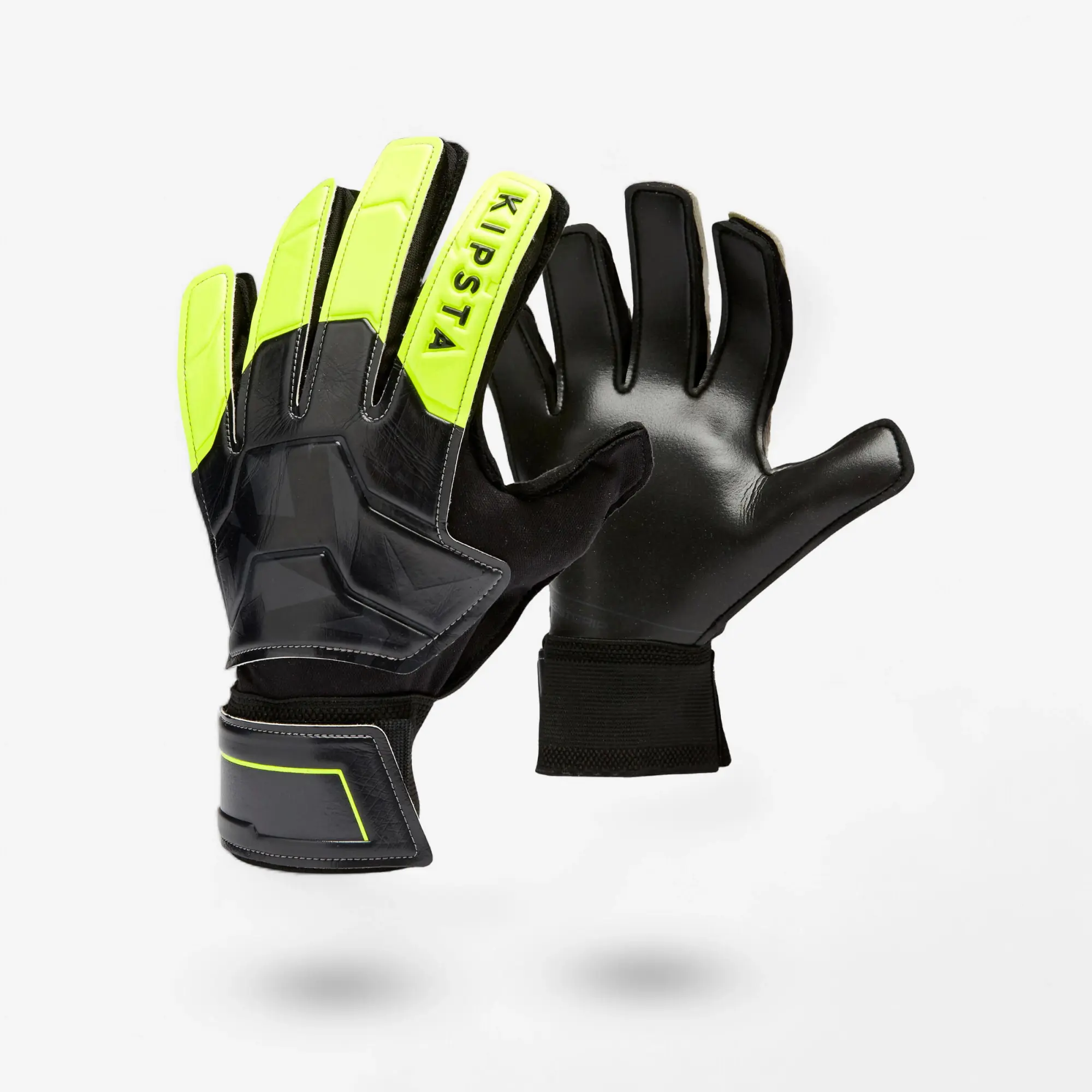 Adult Football Goalkeeper Gloves F100 Resist - Black/Yellow