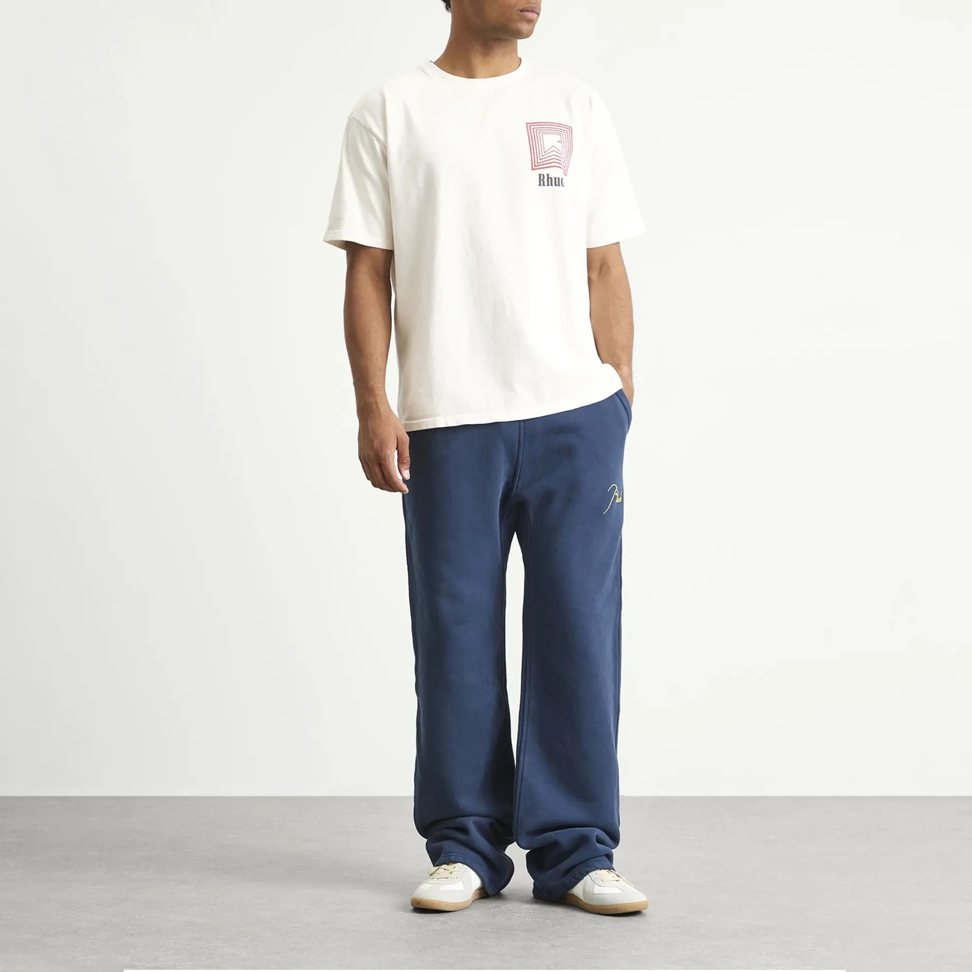Rhude Men's Classique Sweat Pants Navy/Yellow