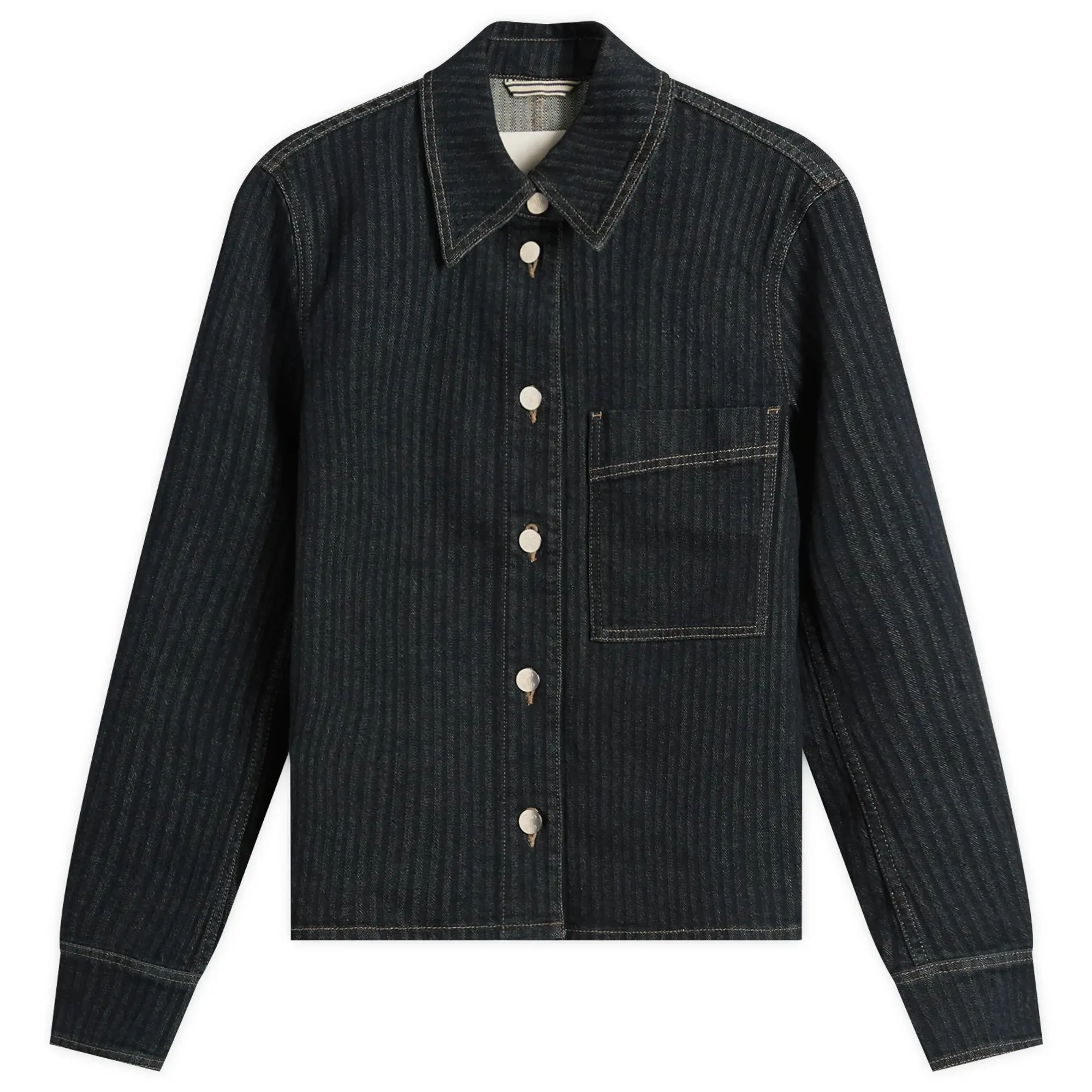 Closed Women's Striped Denim Jacket Dark Blue
