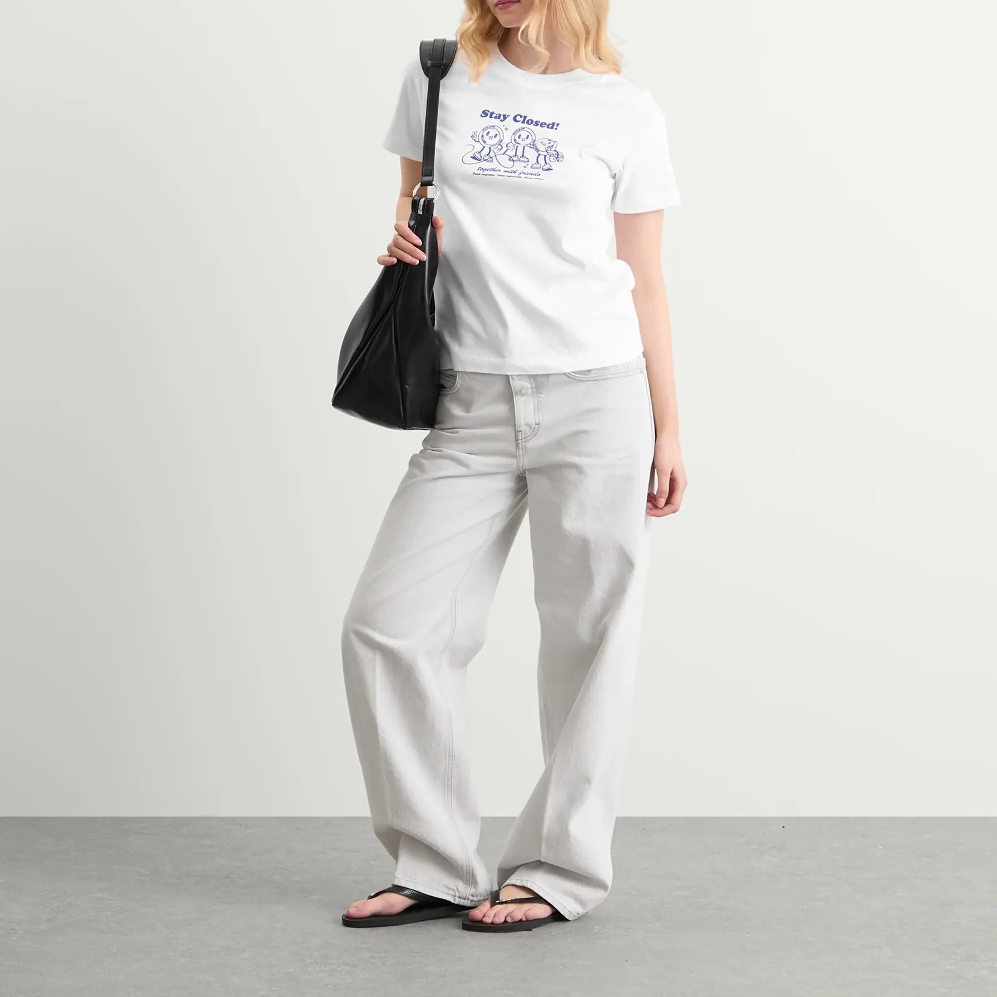 Closed Women's Stay Closed Women's Button Print T-Shirt White