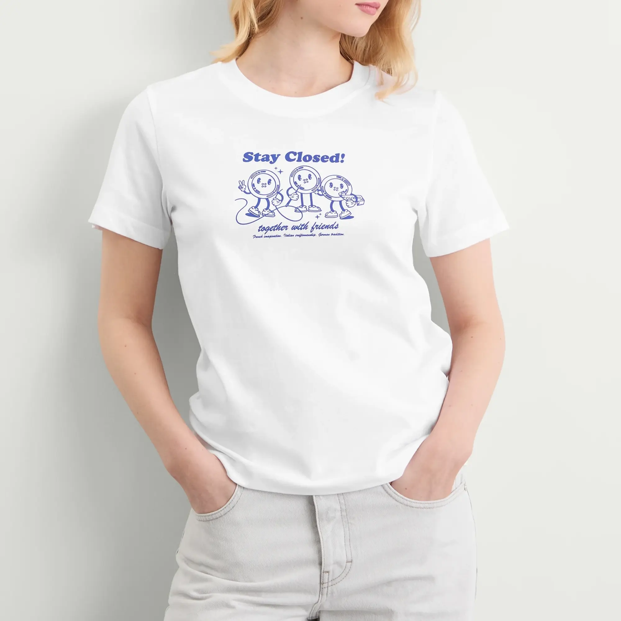 Closed Women's Stay Closed Women's Button Print T-Shirt White