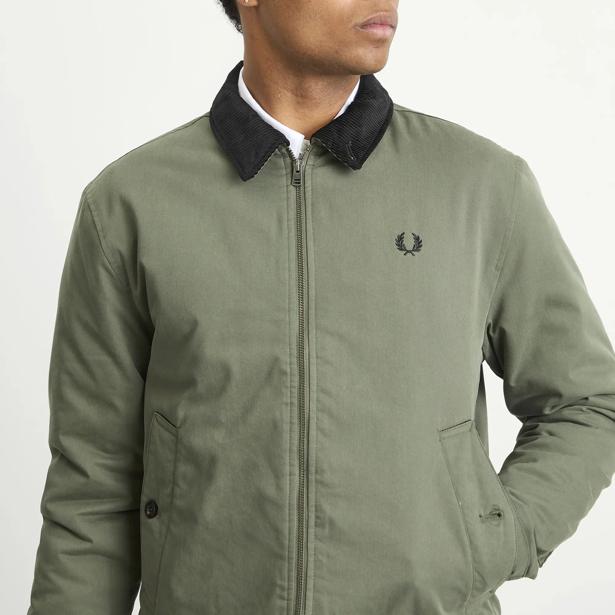 Fred Perry Men's Cotton Caban Jacket Laurel W Grn