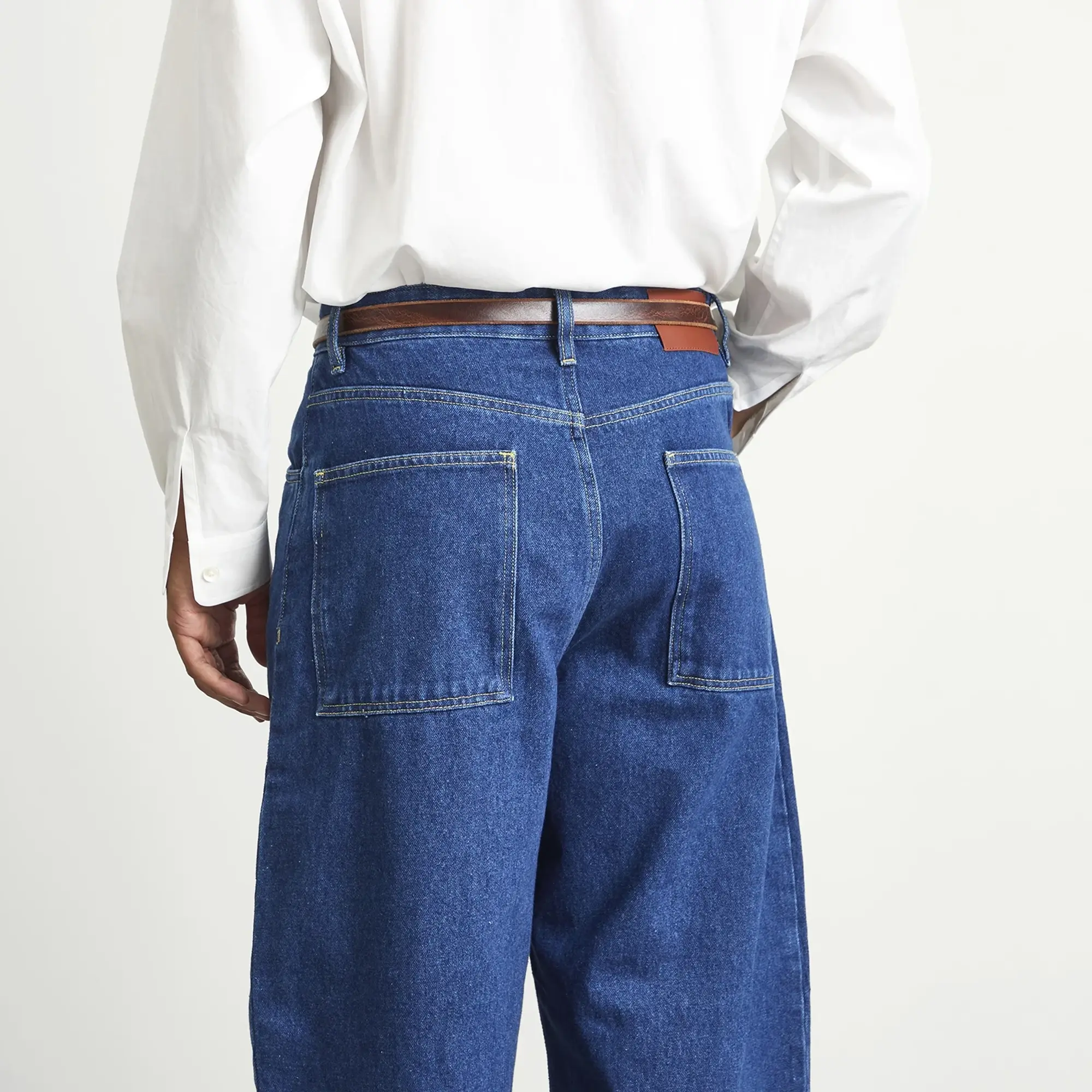 Studio Nicholson Men's DENIM - VOLUME PANT Washed Indigo