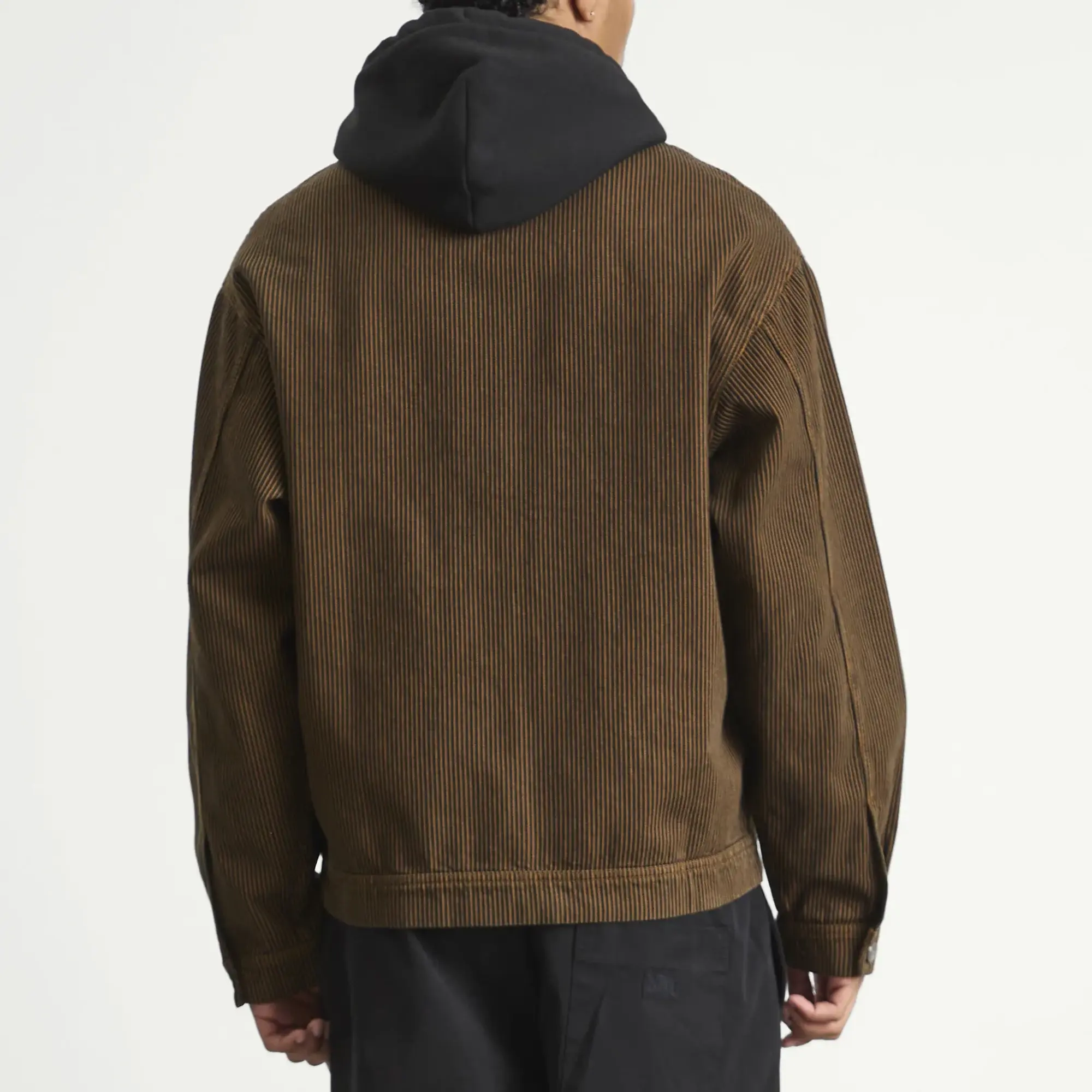 No Problemo Men's Striped Nayoko Jacket Brown