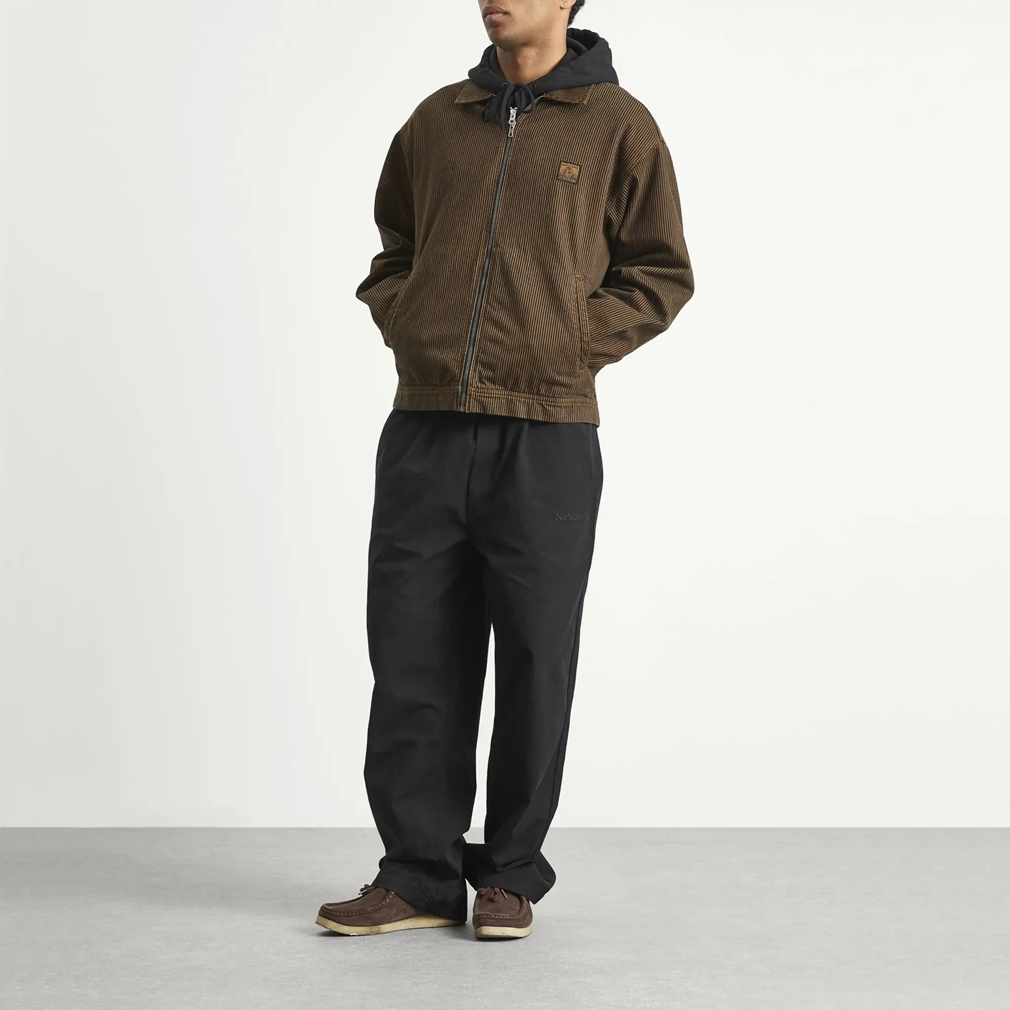 No Problemo Men's Striped Nayoko Jacket Brown