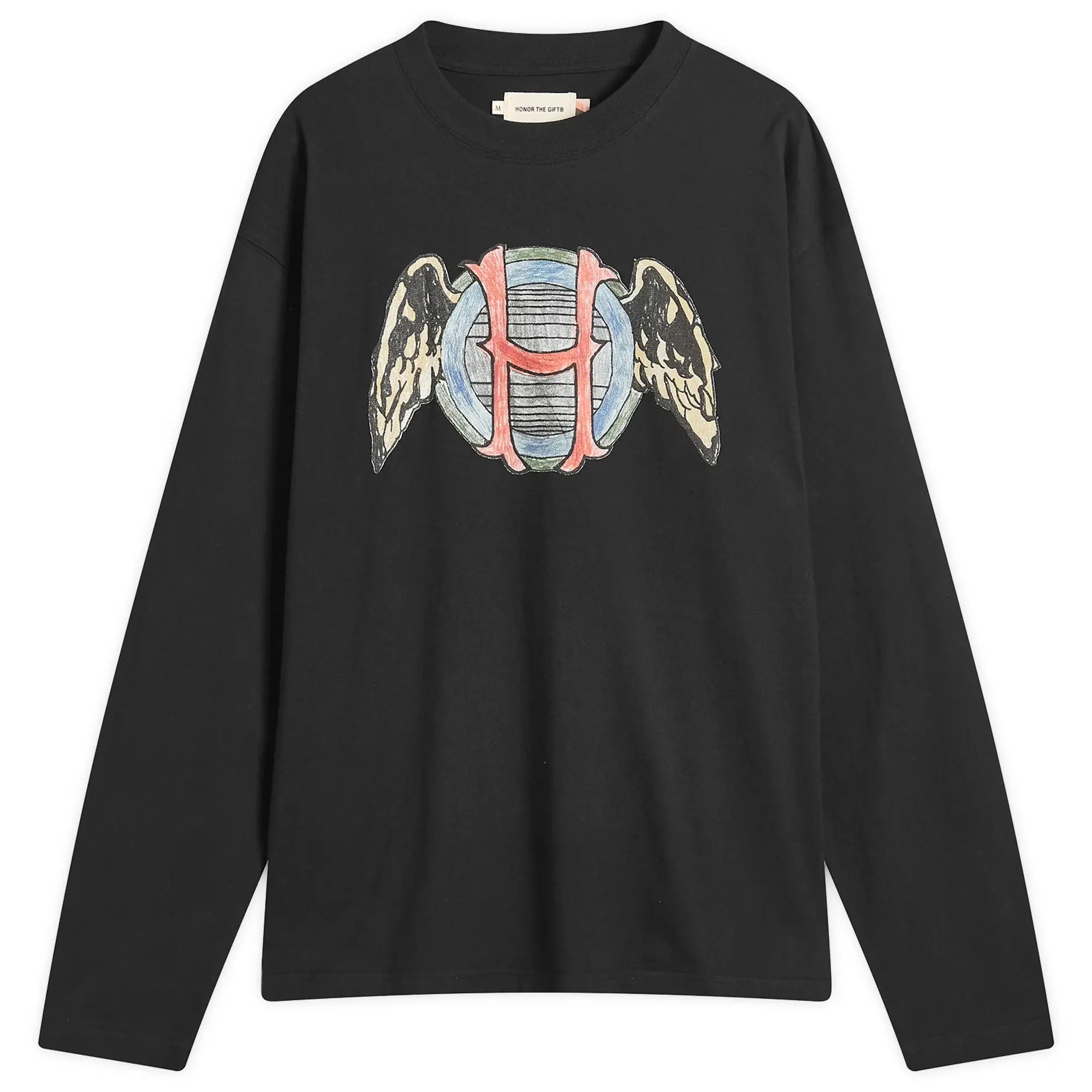 Honor the Gift Men's Honor Wings Long Sleeve T-Shirt Black