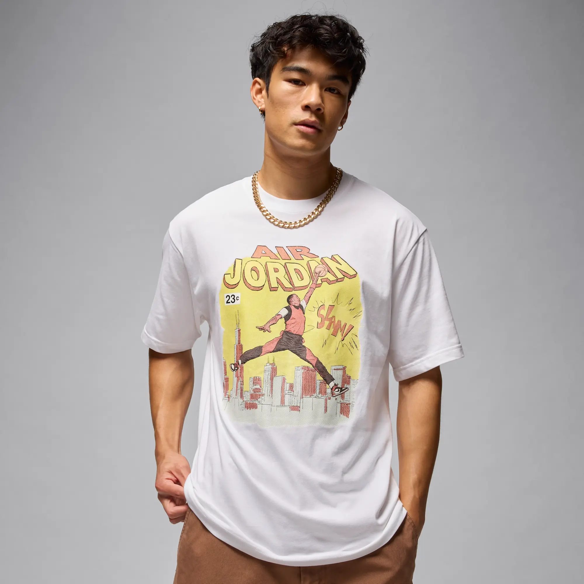 Nike Jordan Men's Comic T-Shirt - White - Cotton