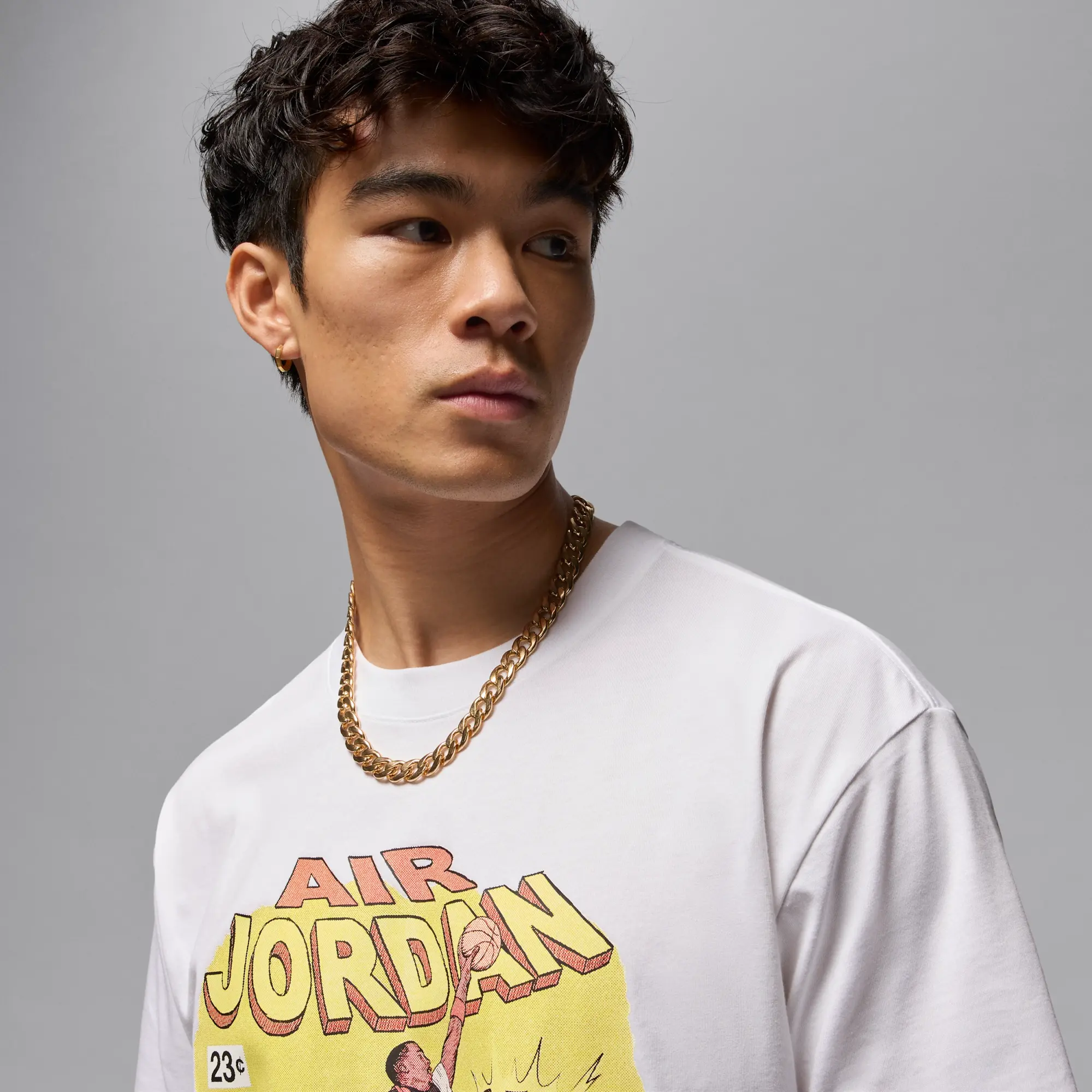Nike Jordan Men's Comic T-Shirt - White - Cotton