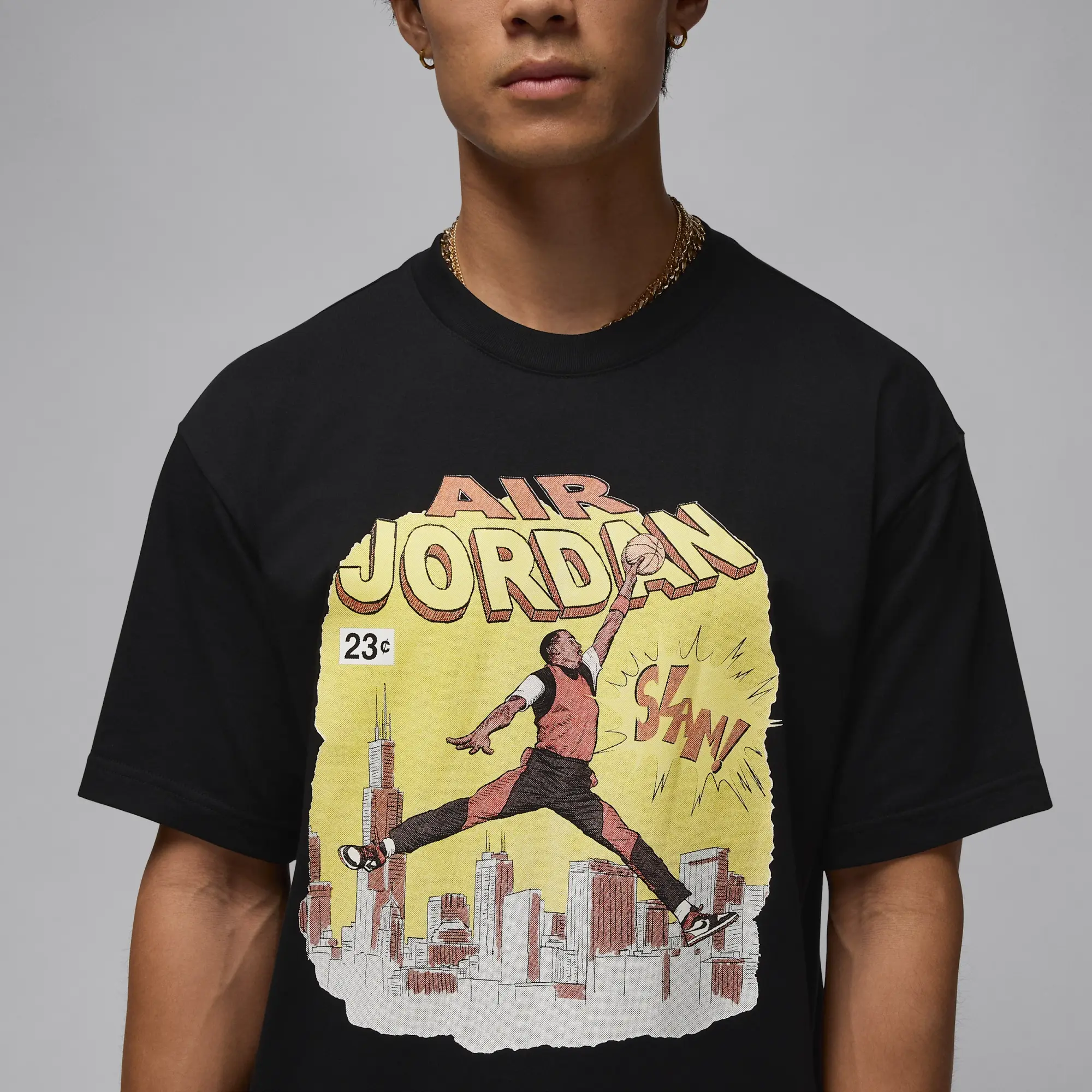 Nike Jordan Men's Comic T-Shirt - Black - Cotton