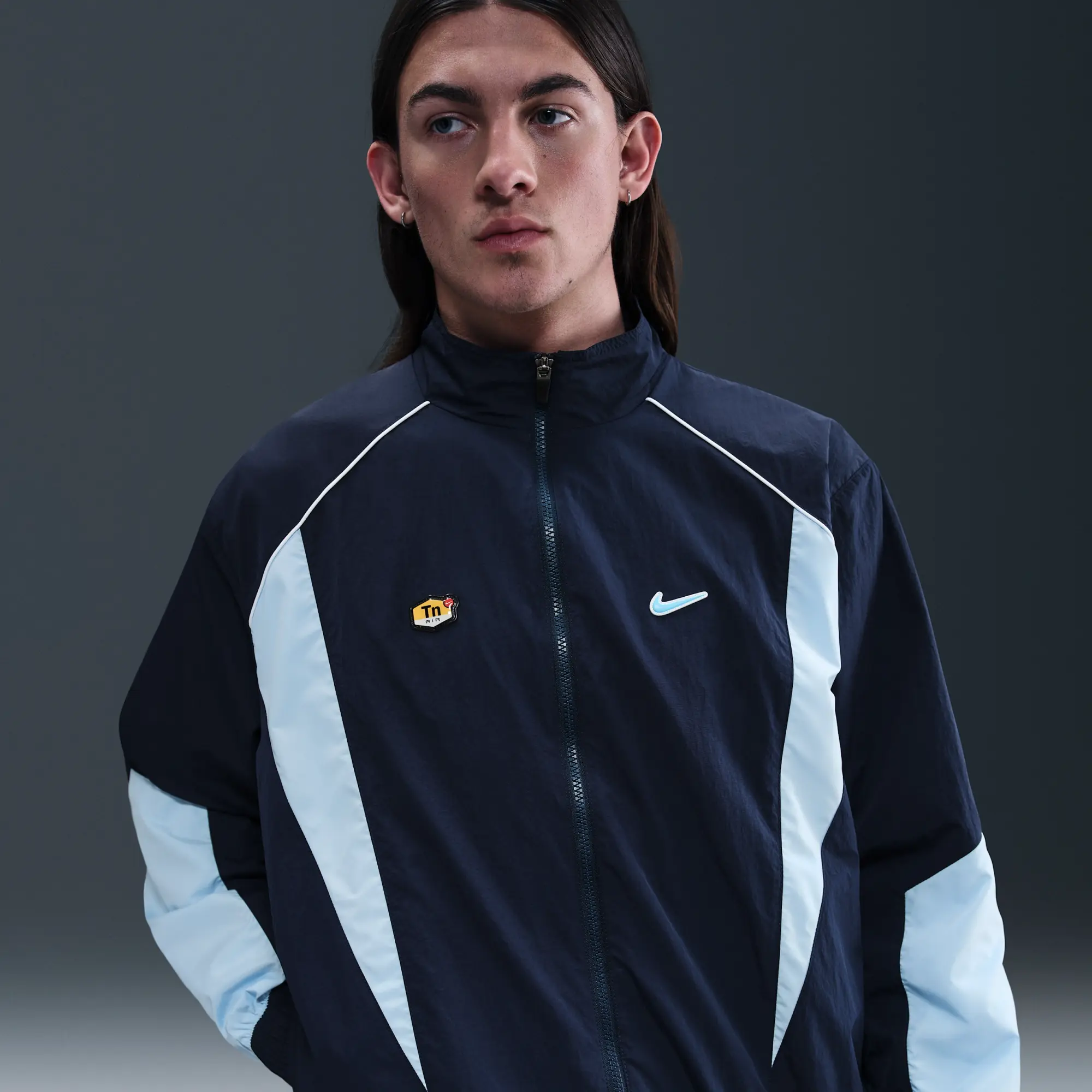 Nike Sportswear Men's Woven Track Jacket - Blue - Nylon