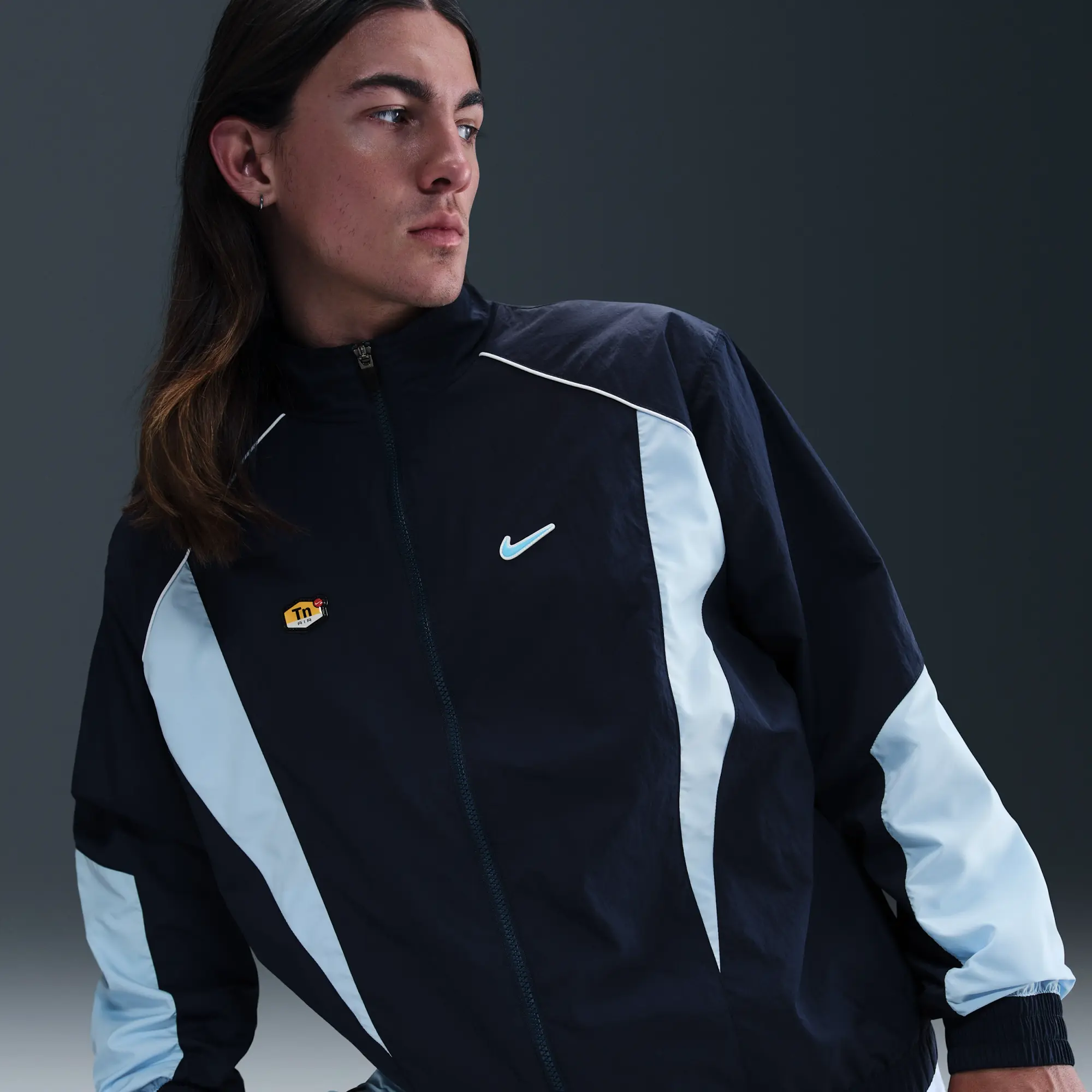 Nike Sportswear Men's Woven Track Jacket - Blue - Nylon