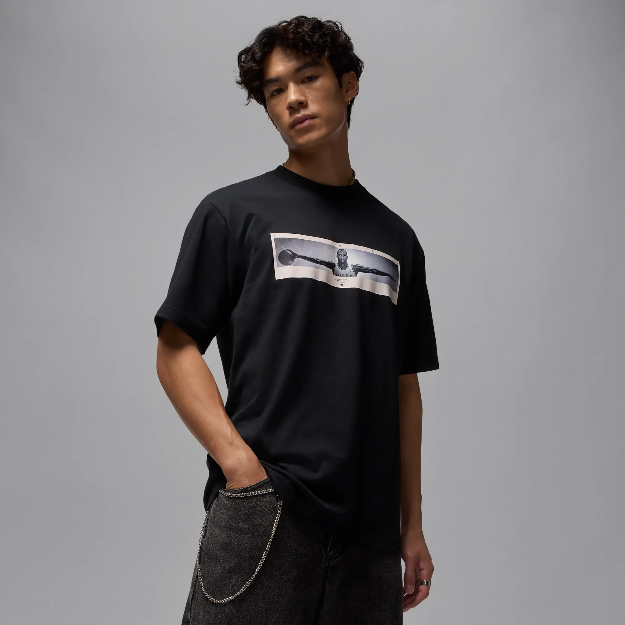 Nike Jordan Men's Photo T-Shirt - Black - Cotton