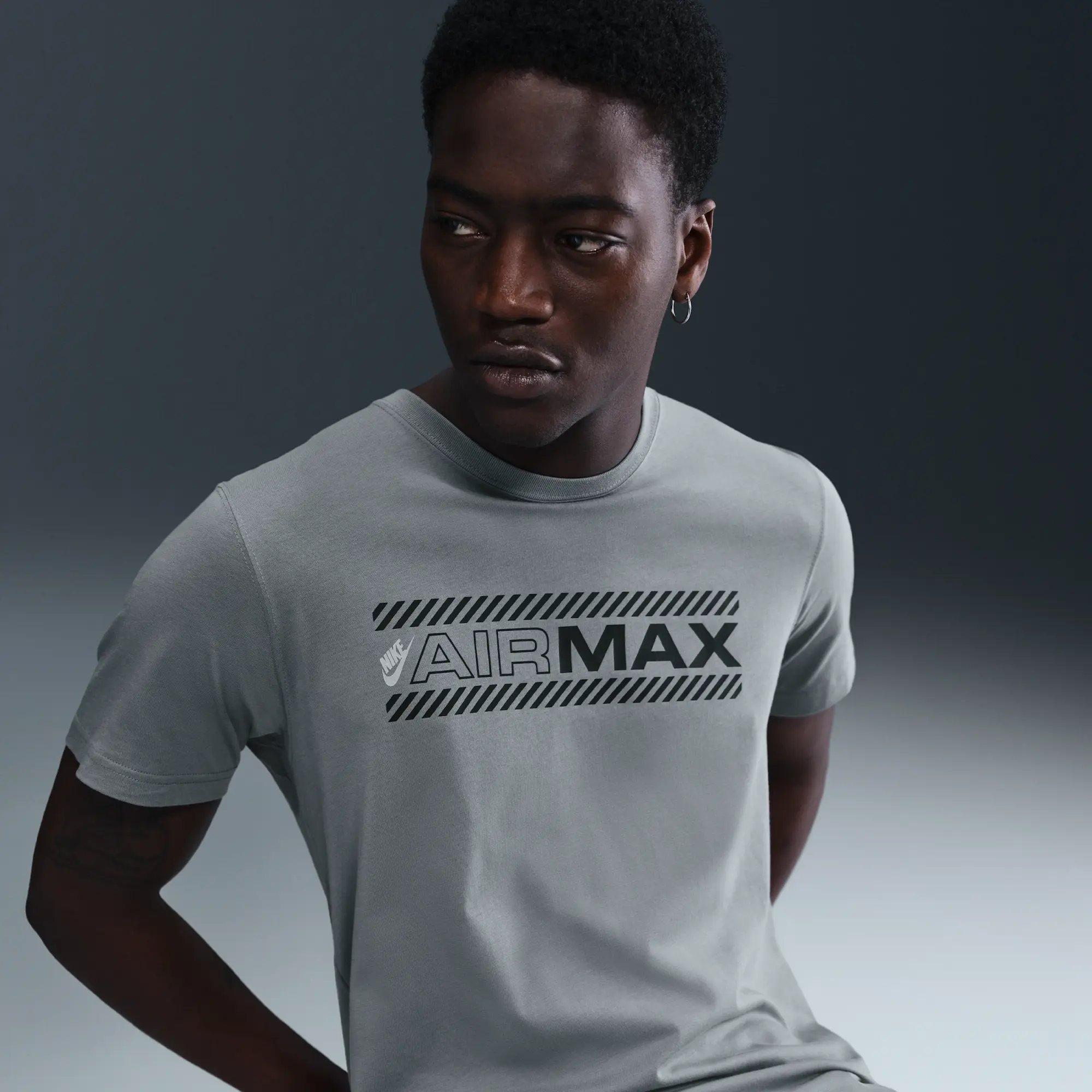 Nike Air Max Men's T-Shirt - Grey - Cotton