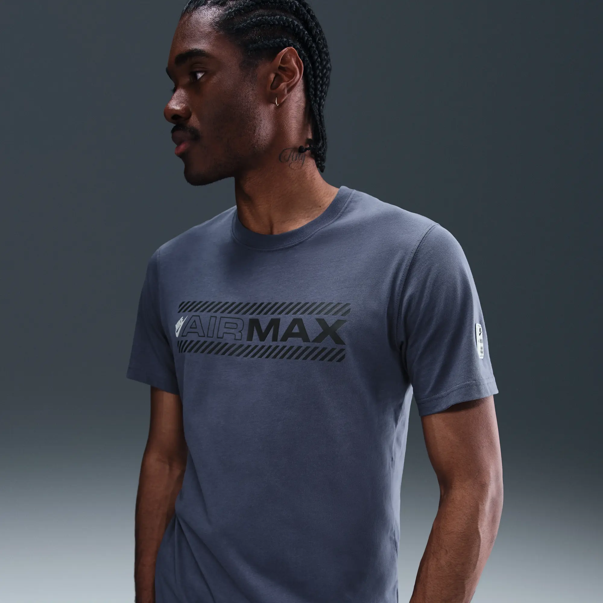 Nike Air Max Men's T-Shirt - Blue - Cotton