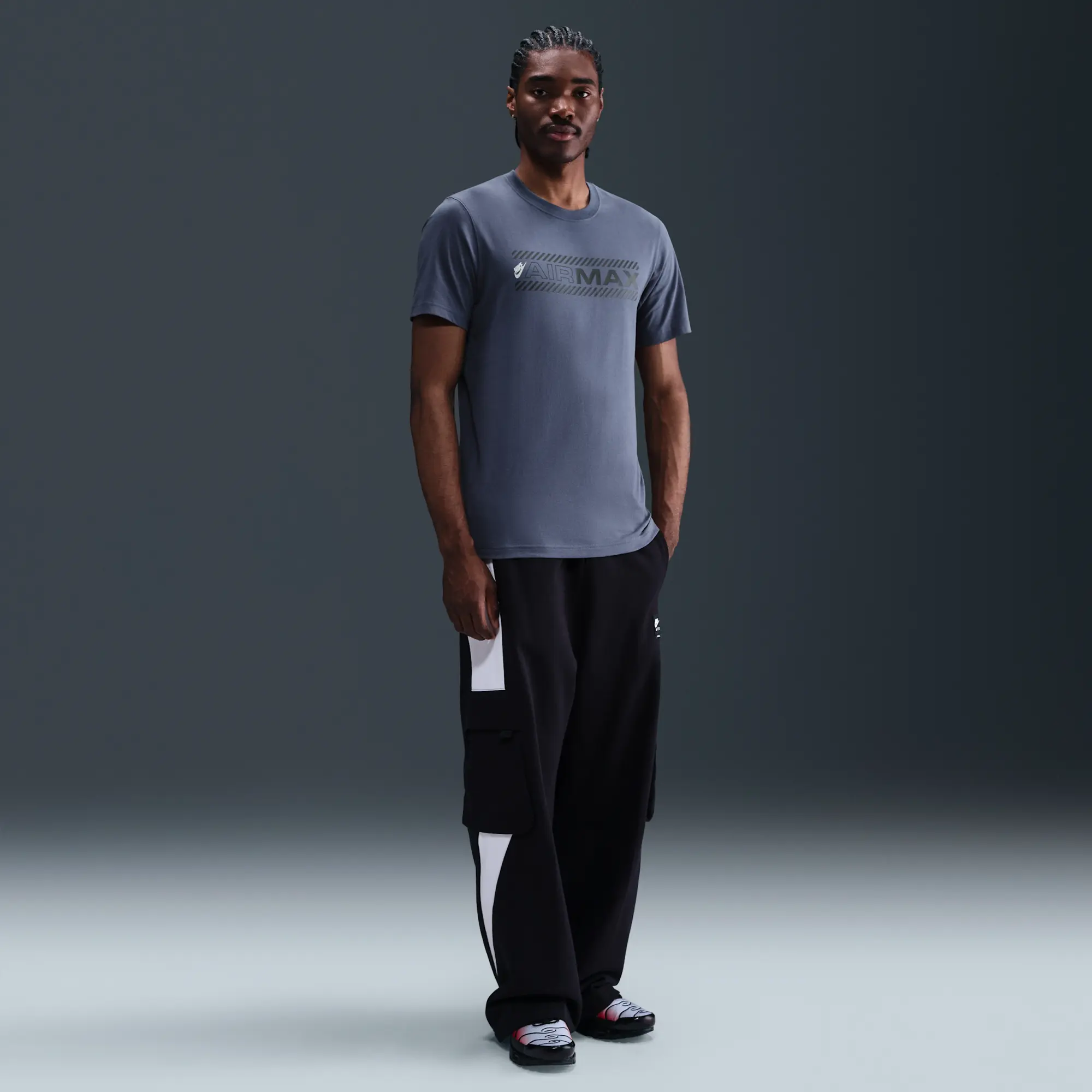 Nike Air Max Men's T-Shirt - Blue - Cotton