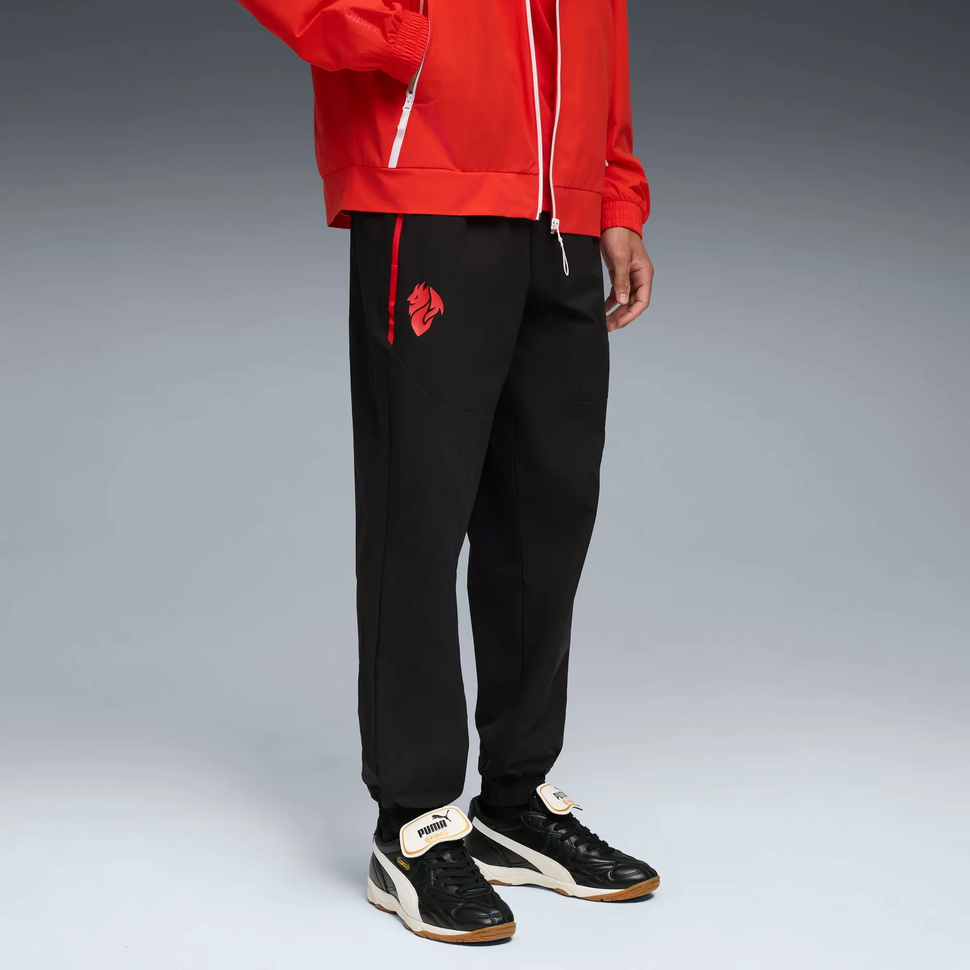 AC Milan PUMAtech Woven Pants Men, Black/For All Time Red