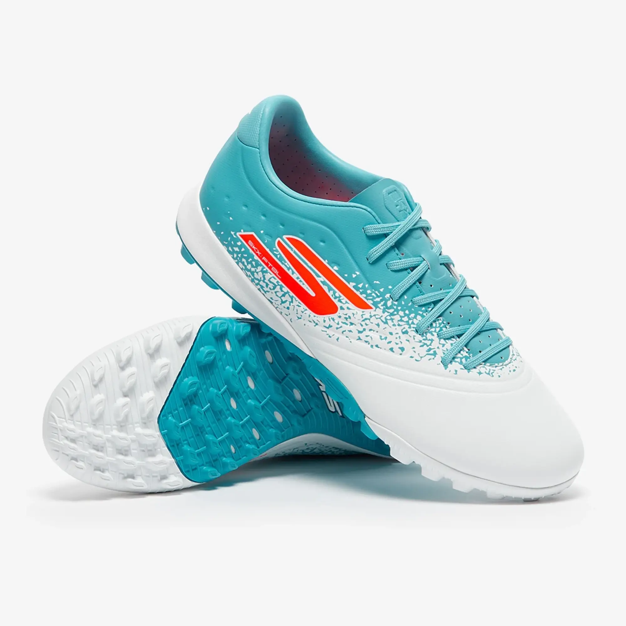 Skechers Razor 1.5 Academy TF Shoes in White/Turquoise
