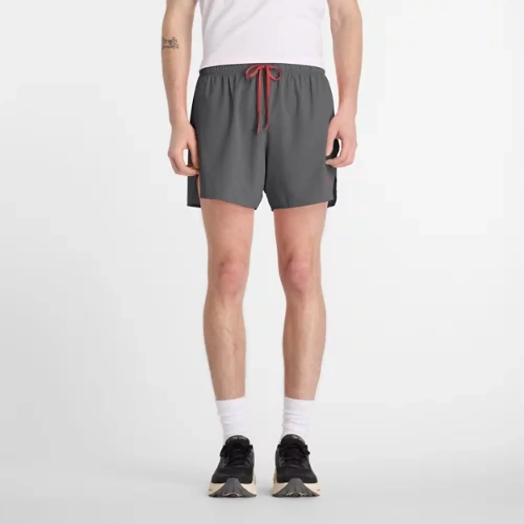 New Balance Men's RC Ultra Light Split Short 5" in Red Nylon Woven