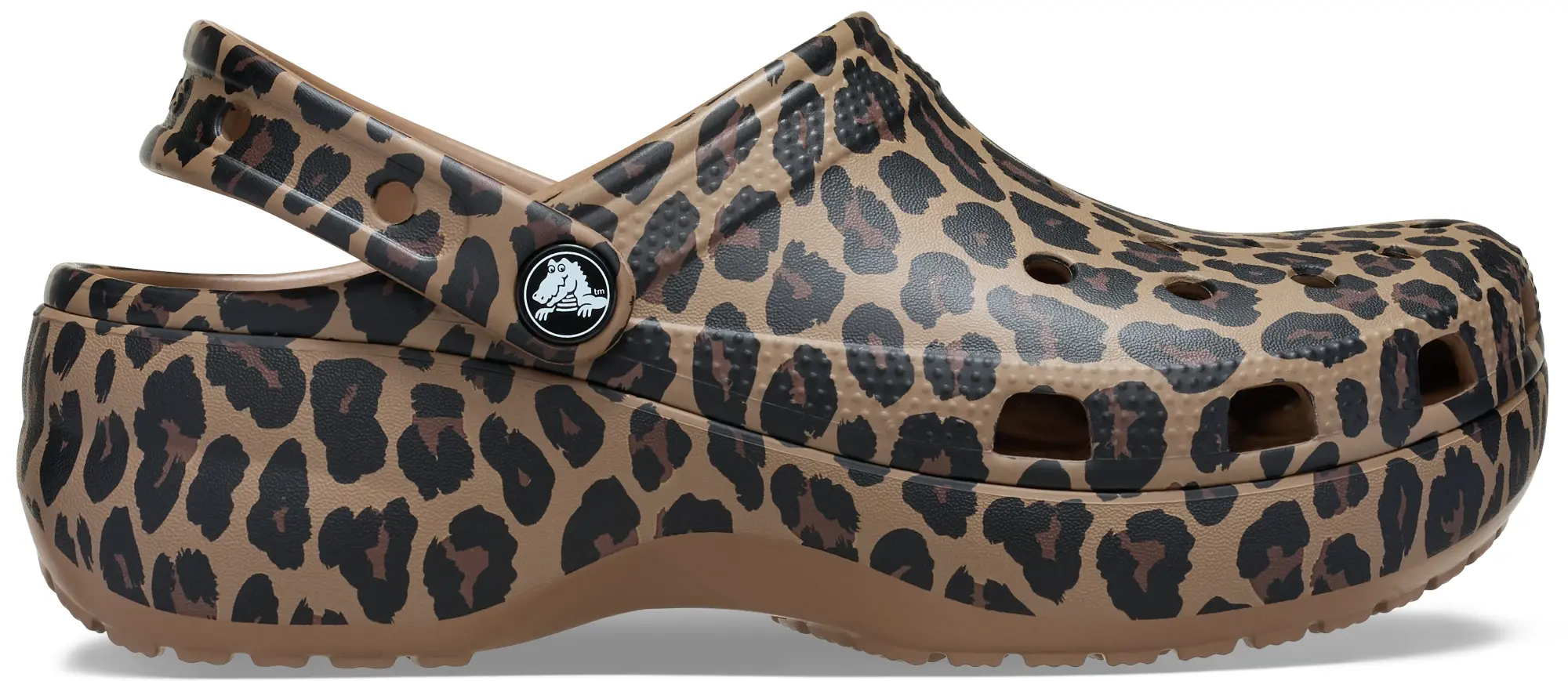 Crocs | Women | Classic Platform Animal | Clogs | Sepia / Leopard | 3