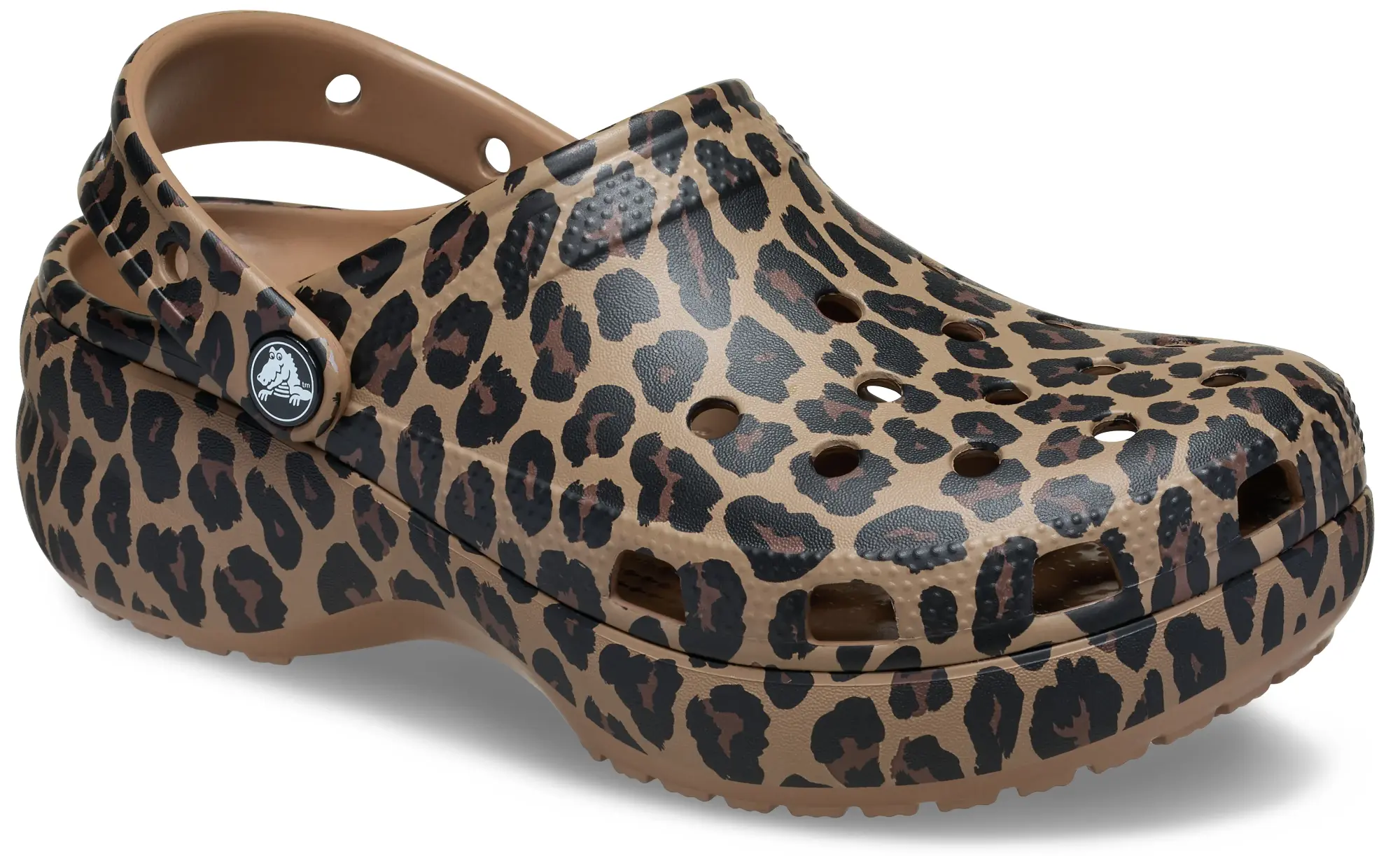 Crocs | Women | Classic Platform Animal | Clogs | Sepia / Leopard | 3