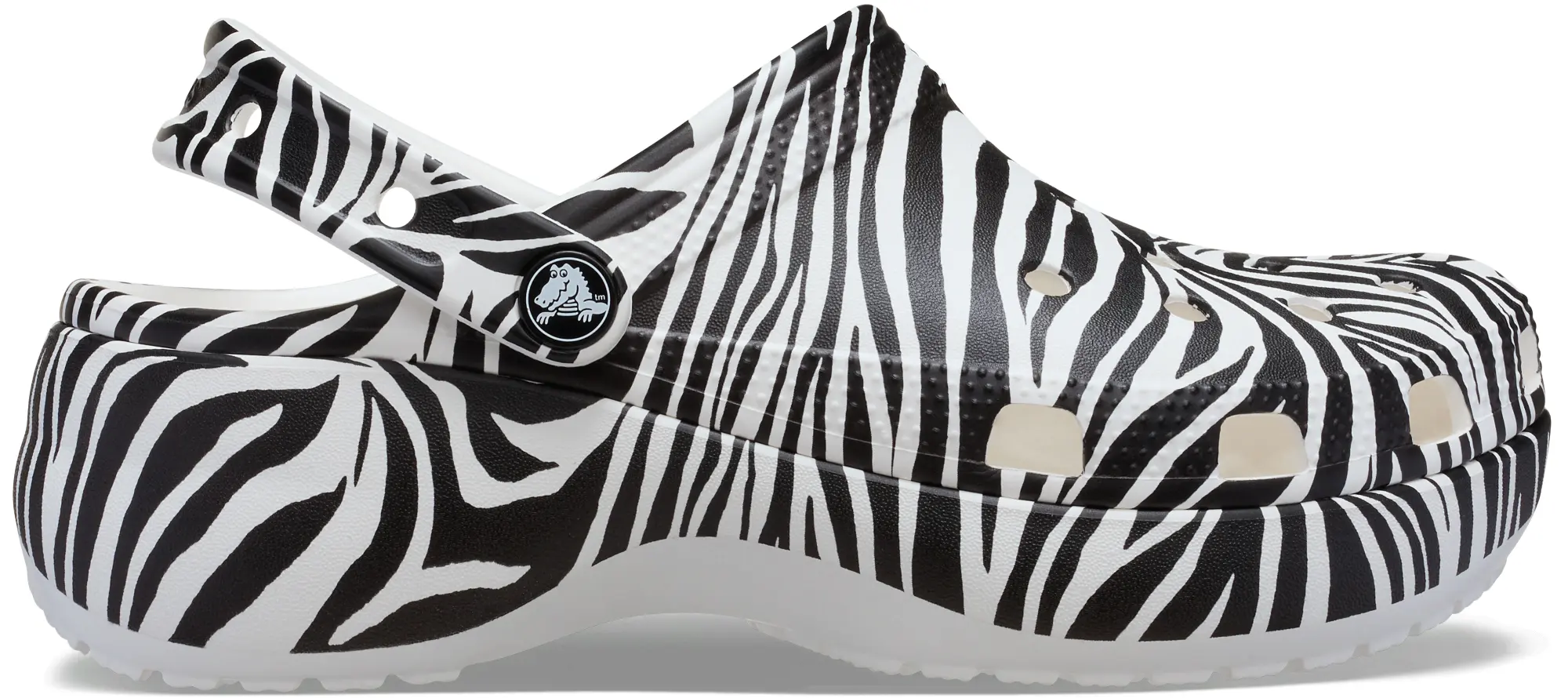 Crocs | Women | Classic Platform Animal | Clogs | Zebra | 3