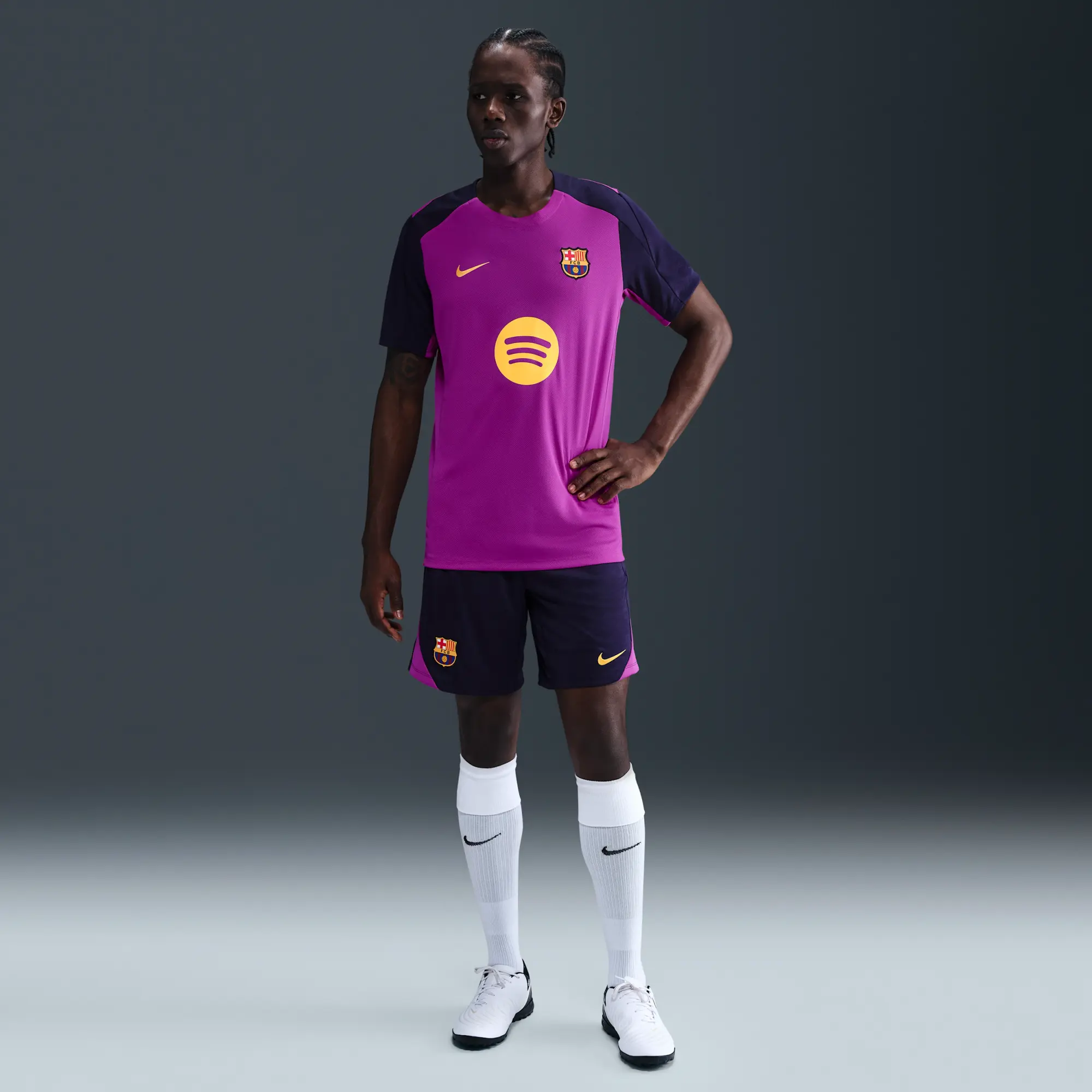 F.C. Barcelona Strike Men's Nike Dri-FIT Football Short-Sleeve Top - Purple - Polyester