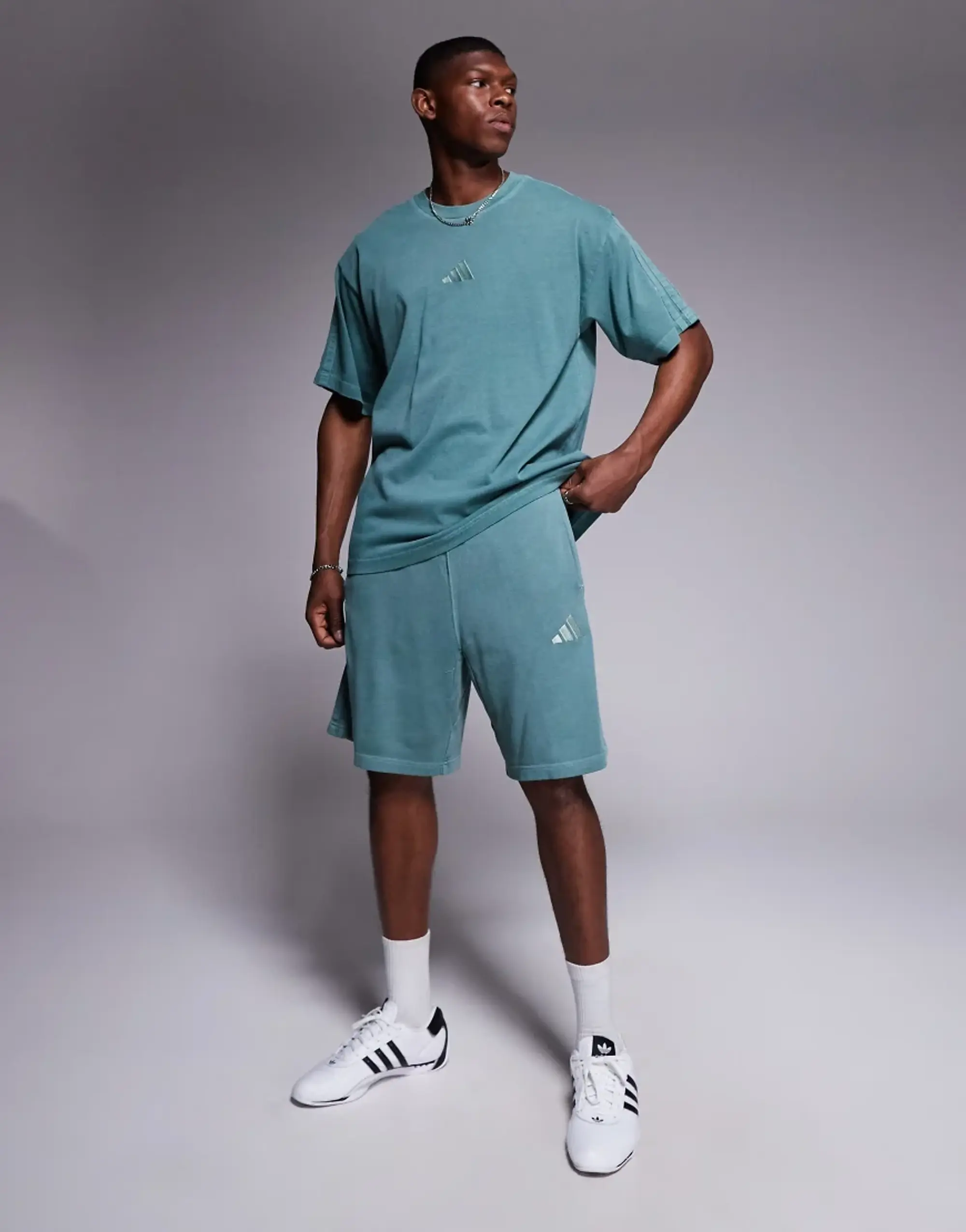 Adidas Sportswear Shorts In Washed Green