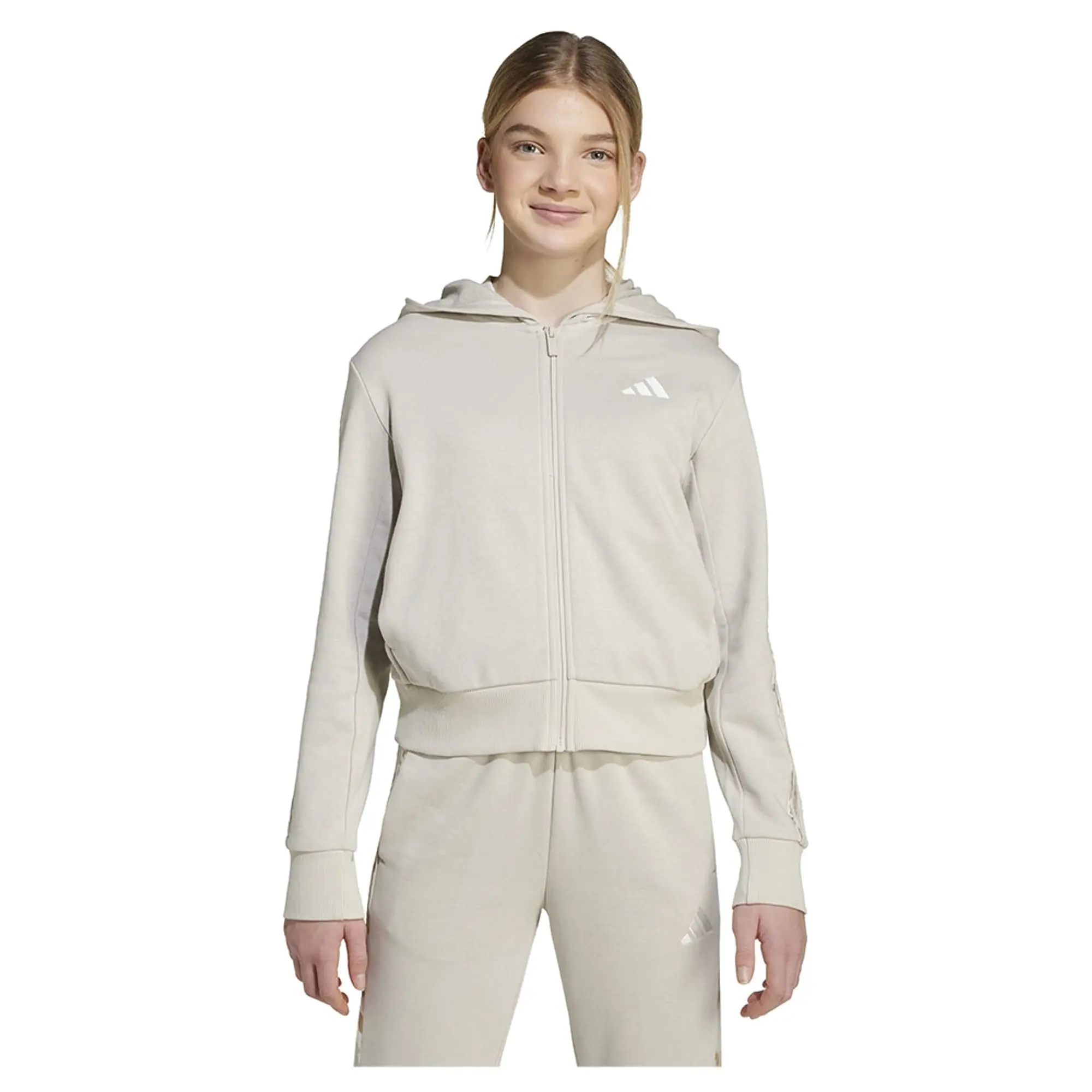 Adidas 3 Stripes Animal French Terry Full Zip Sweatshirt