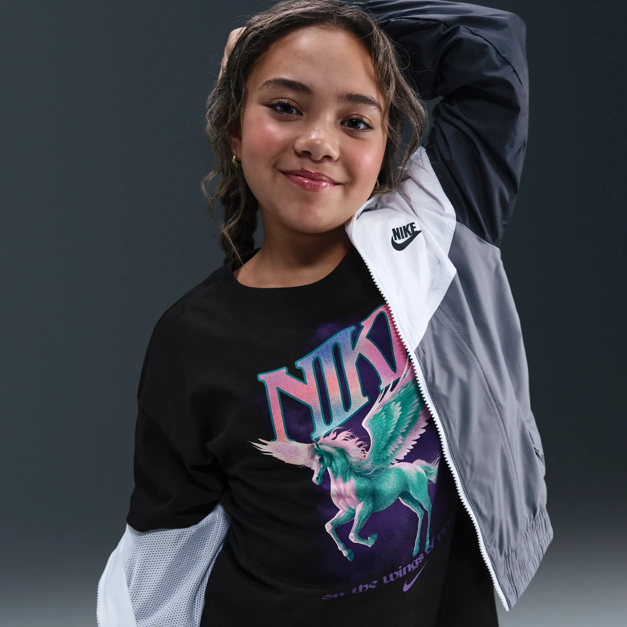 Nike Sportswear Older Kids' (Girls') T-Shirt - Black - Cotton