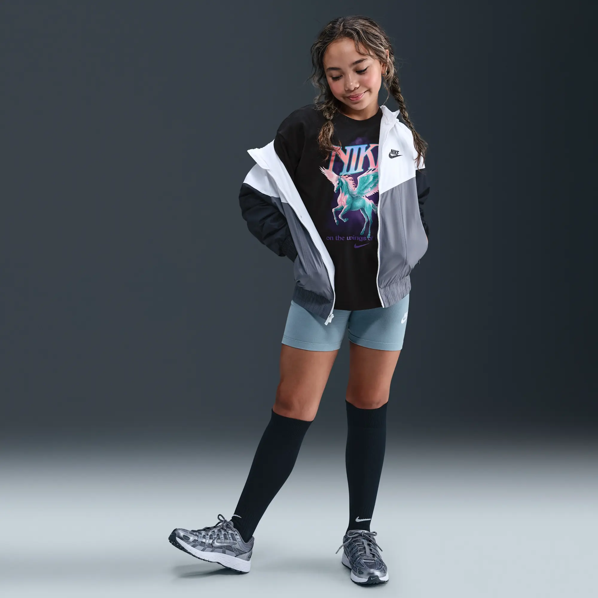 Nike Sportswear Older Kids' (Girls') T-Shirt - Black - Cotton