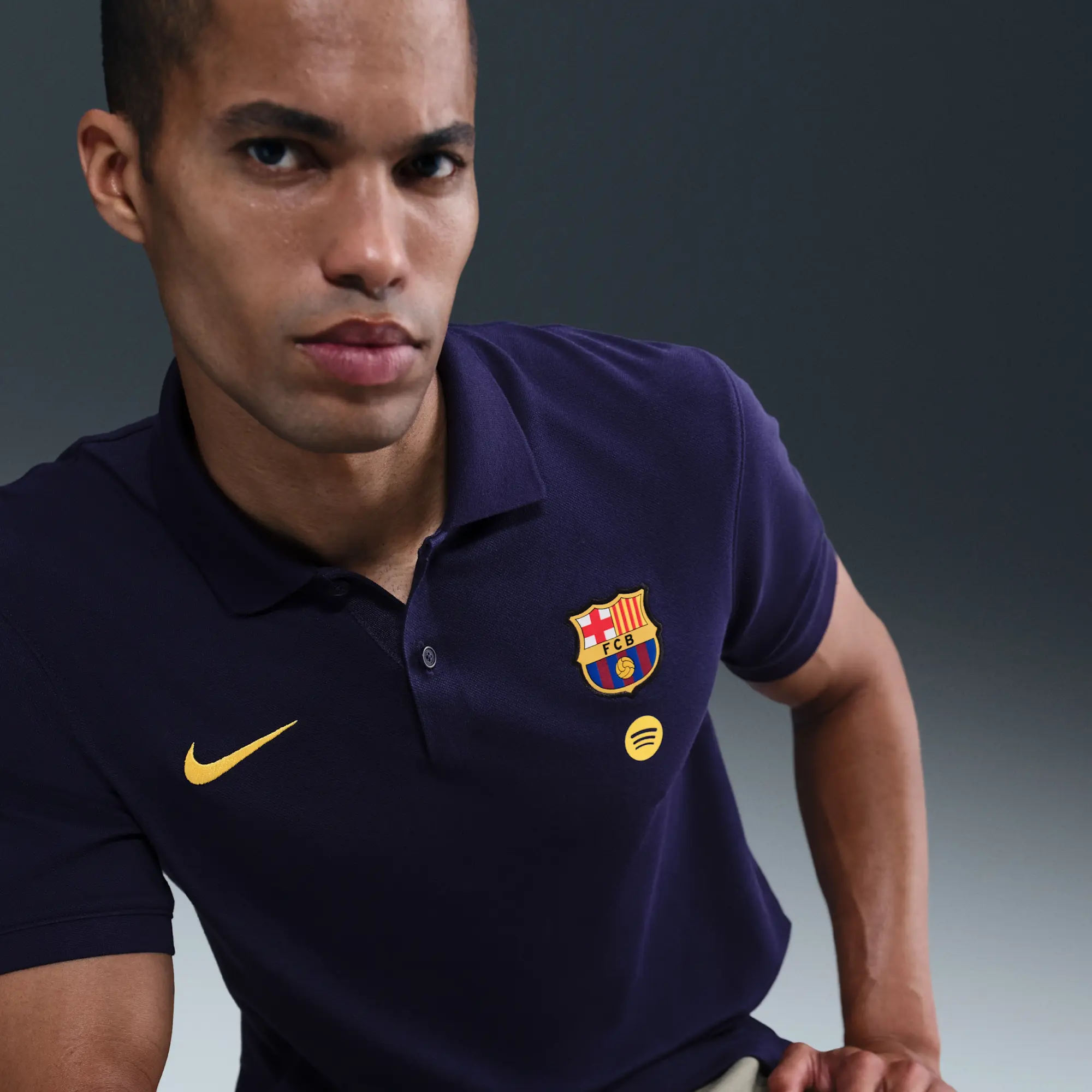 F.C. Barcelona The Nike Polo Men's Nike Dri-FIT Football Polo - Purple - Cotton/Polyester