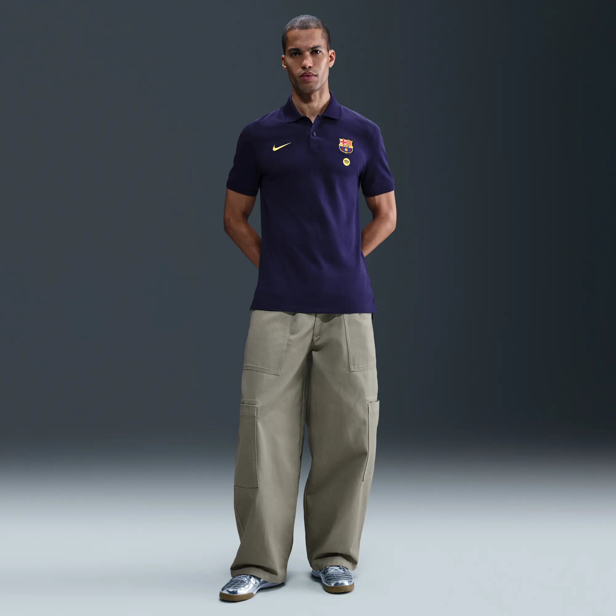 F.C. Barcelona The Nike Polo Men's Nike Dri-FIT Football Polo - Purple - Cotton/Polyester