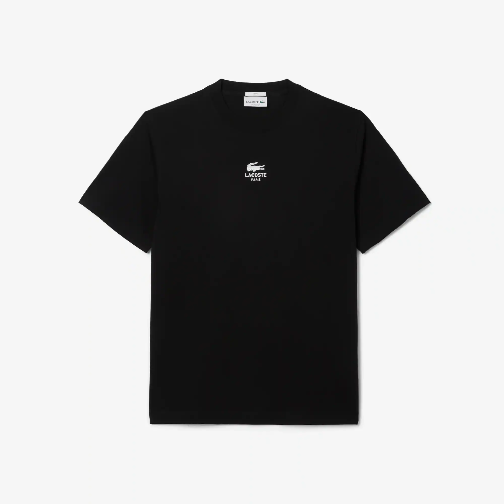 Lacoste Signature Print Cotton T-shirt - Noir